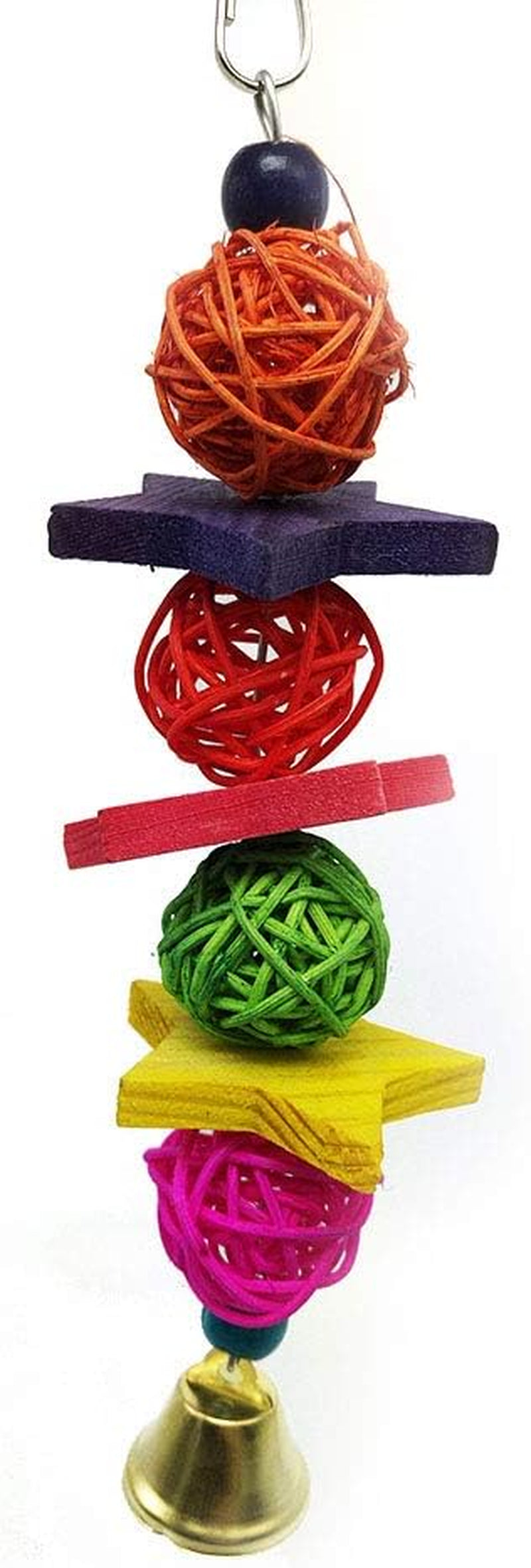 6-Piece Bird Toy Set: Swing, Ladder, Hanging Bell, and Hammock for Small Parakeets, Cockatiels, Macaws, Parrots, Love Birds, and Finches