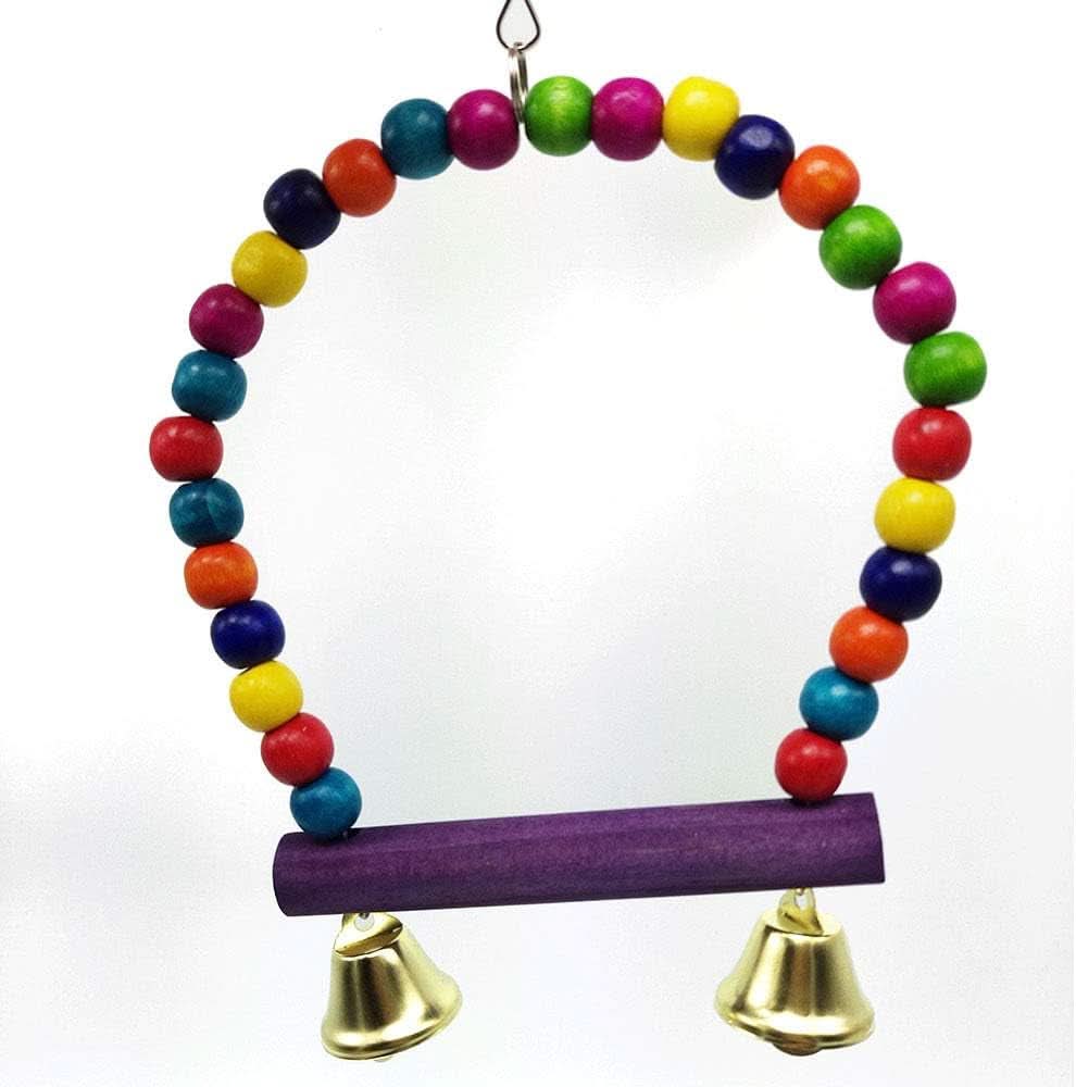 6-Piece Bird Toy Set: Swing, Ladder, Hanging Bell, and Hammock for Small Parakeets, Cockatiels, Macaws, Parrots, Love Birds, and Finches