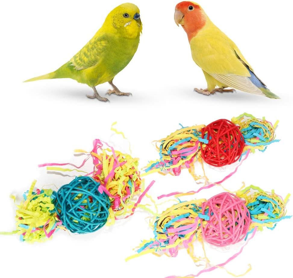 8-Pack Natural Wood and Rope Bird Swing Toys for Parrots, Parakeets, Conures, Cockatiels, Mynahs, and Love Birds