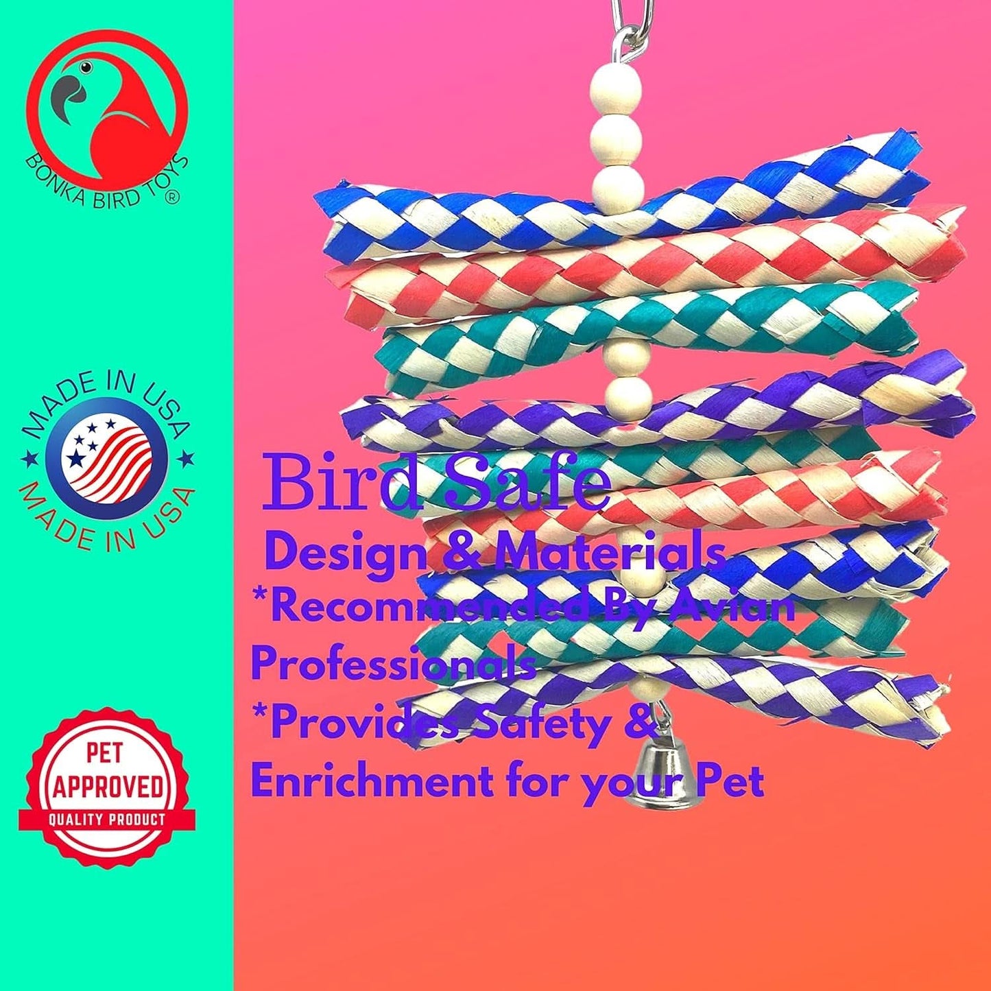 945 Pack of 2 Shredburst Cage Toys for Small to Medium Parrots, Cockatiels, Conures, Parakeets, and Similar Breeds