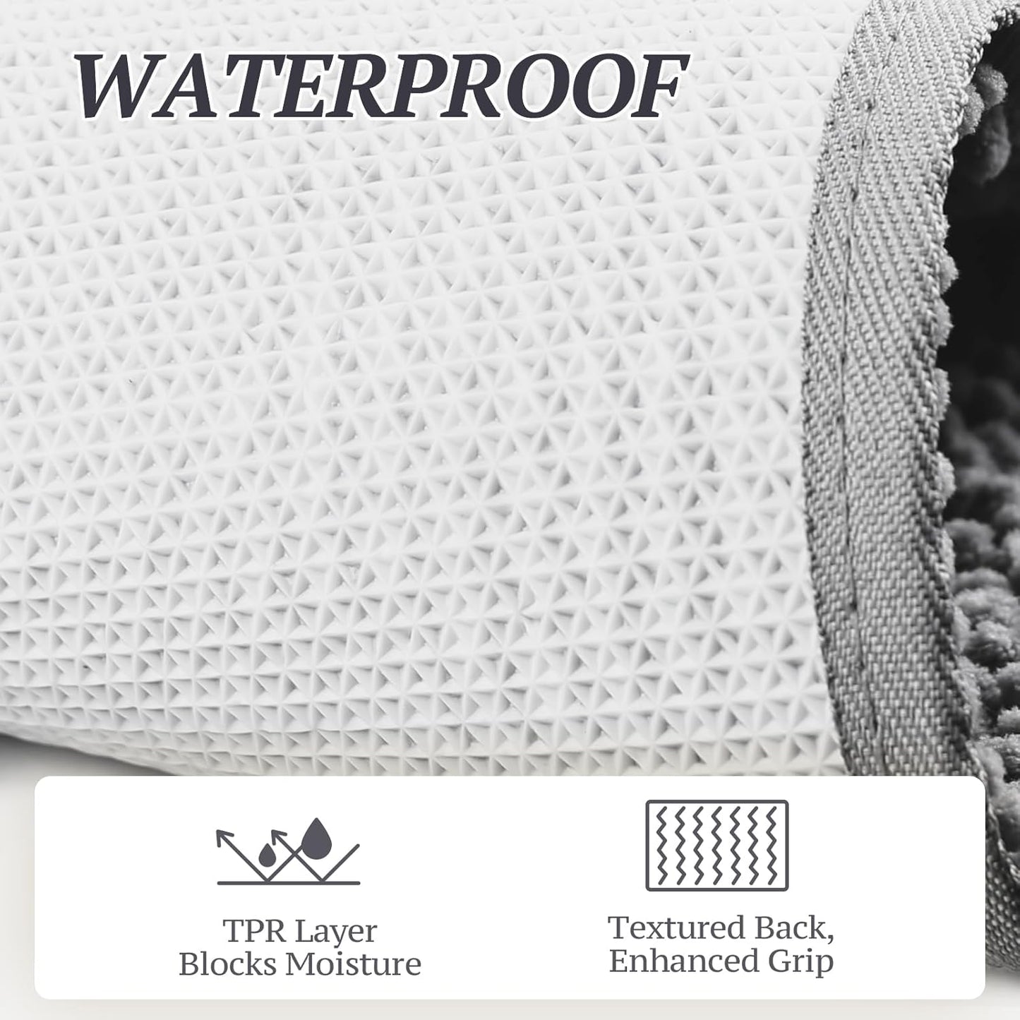 Absorpmax Dog Door Mat - Waterproof and Washable Mud Trapper Rug for Indoor Entryways, 35" x 25", Grey