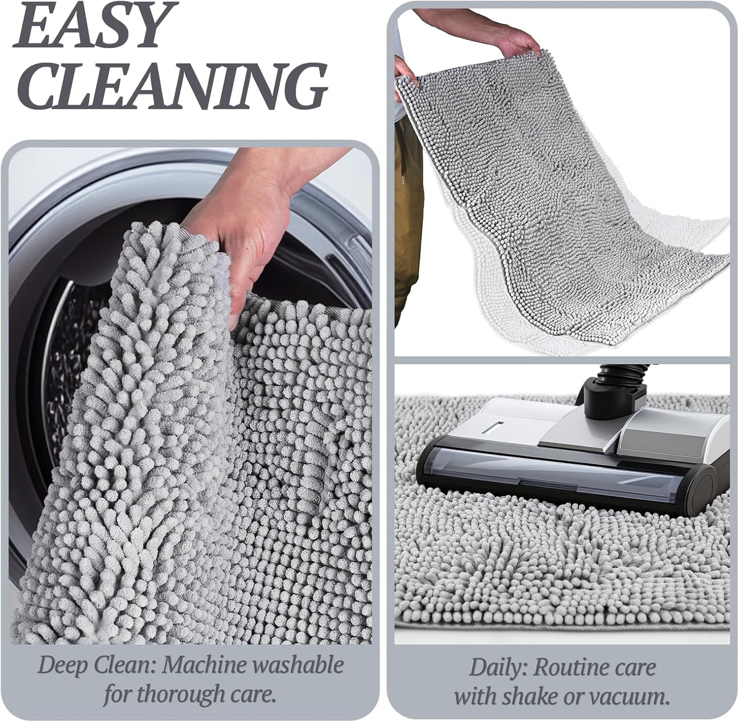 Absorpmax Dog Door Mat - Waterproof and Washable Mud Trapper Rug for Indoor Entryways, 35" x 25", Grey