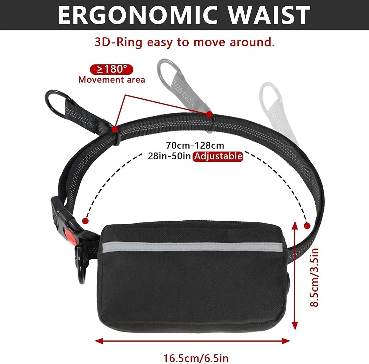 Adjustable Hands-Free Dog Leash for Running, Walking, and Hiking - Suitable for Small, Medium, and Large Dogs with Dual-Handle Bungee and Reflective Features, Includes Zipper Pouch (Black with Green)