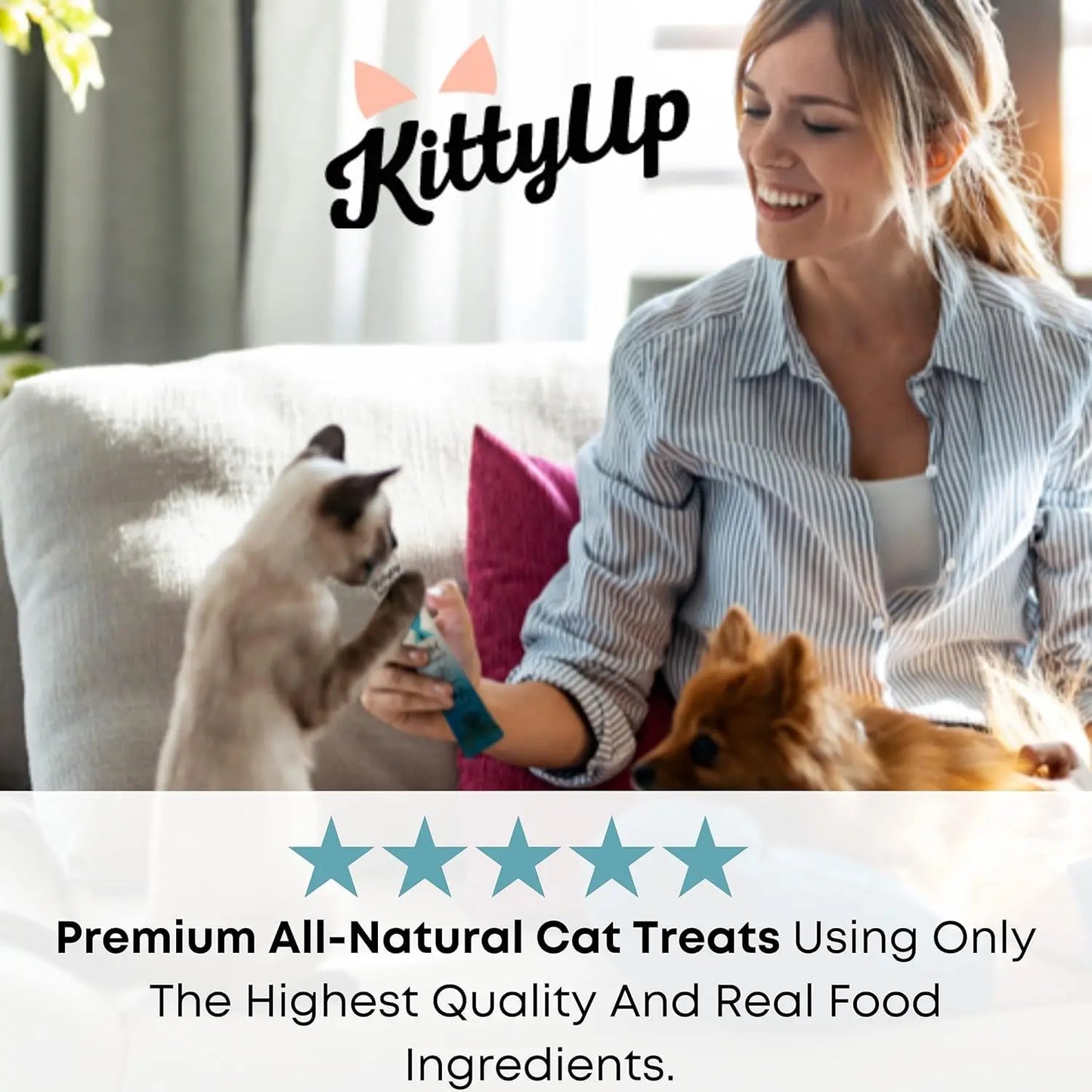 All-Natural Tuna Puree Treat Pouches for Indoor Cats - Soft Wet Cat Food for Kittens and Seniors - Limited Ingredient, Grain-Free, with Lysine and Taurine - 16 Tubes (0.5 oz each)