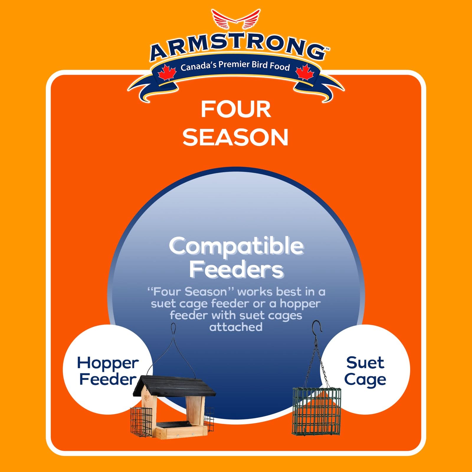 Armstrong Wild Bird Food Four Season Suet Cake, 11.3Oz (Pack of 12)