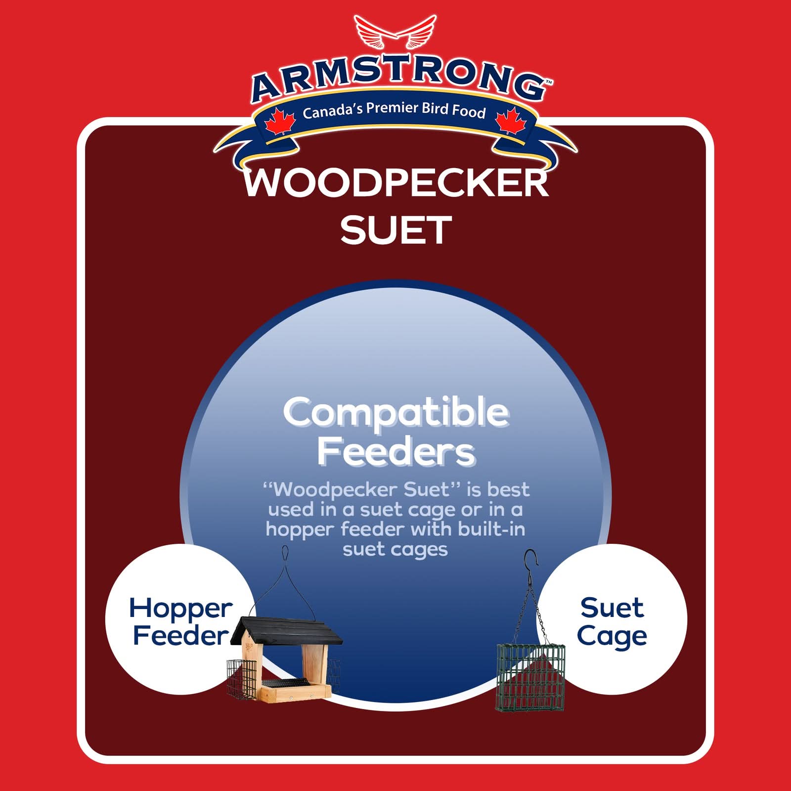 Armstrong Wild Bird Food Woodpecker Suet Cake, 10.6Oz (Pack of 12)