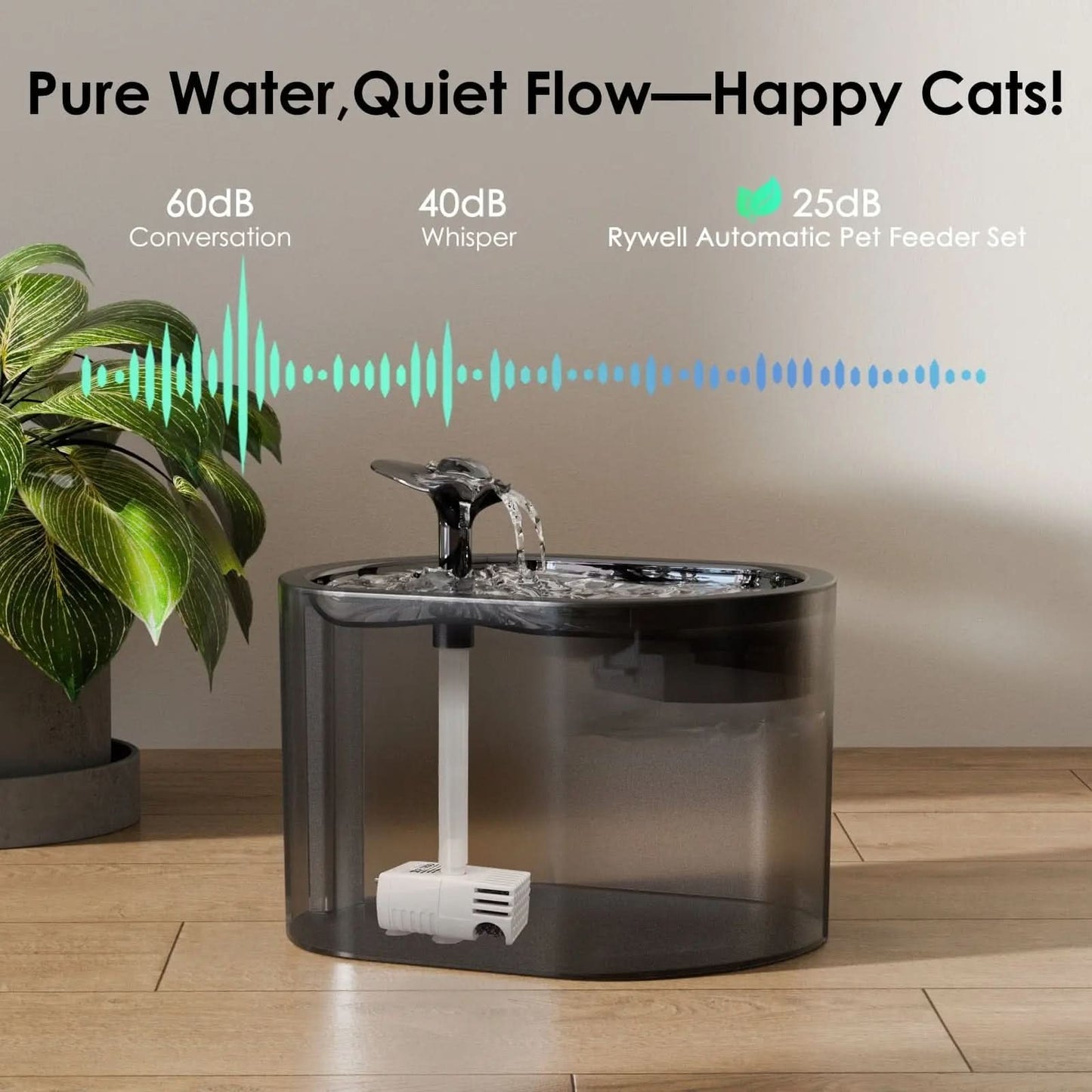 Automatic Cat Feeder with Water Dispenser, 2-In-1 Feeding Set with Feeding Schedule & Voice Recorder, Dual Power Supply, Auto Cat Food Dispenser for Cat