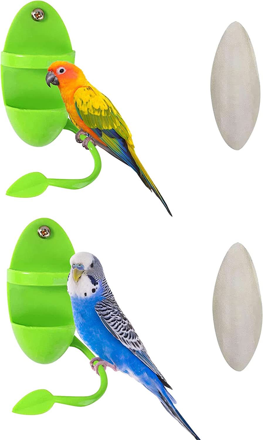 Bird Food Holder with Cuttlebone, Plastic Bird Cage Feeder Stand for Parrots, Budgies, Parakeets, Cockatiels, and Chickens