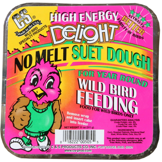 C&S High Energy Delight No Melt Suet Dough, 11 Oz Cake, Wild Bird Feed