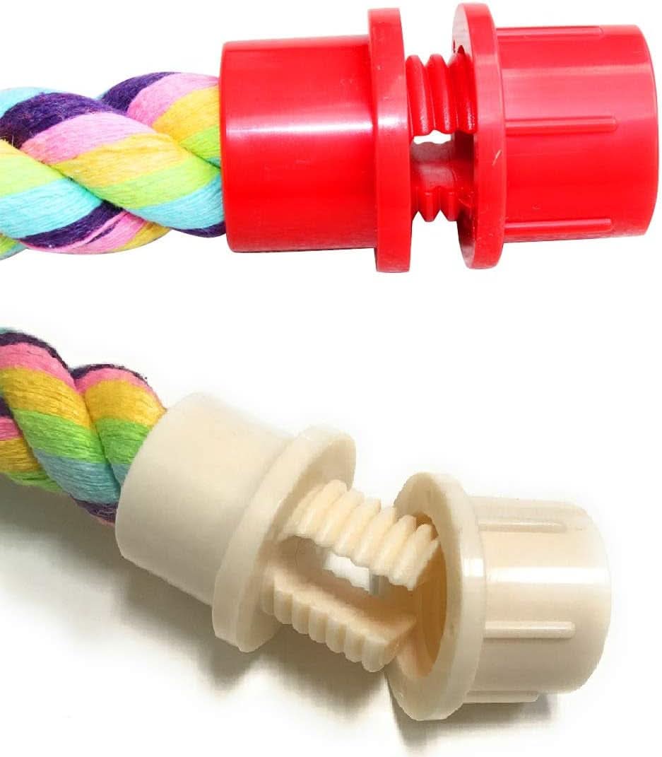 Cotton Rope Comfy Cable Perch Set for Birds - 23.5" Length, Ideal for African Greys, Amazons, Eclectus, Macaws, Cockatoos, and Similar Sized Birds