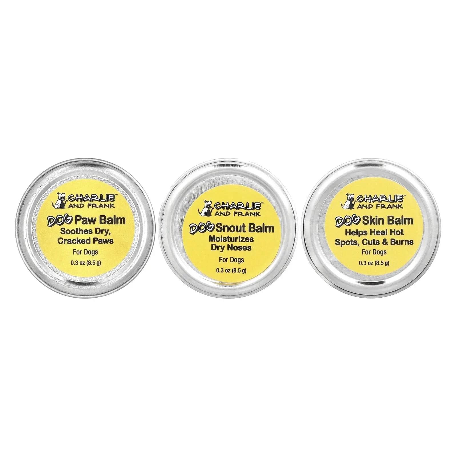 Dog Balm Variety Set: Paw, Skin, Snout, 3 Tins, 0.3 Oz (8.5 G) Each