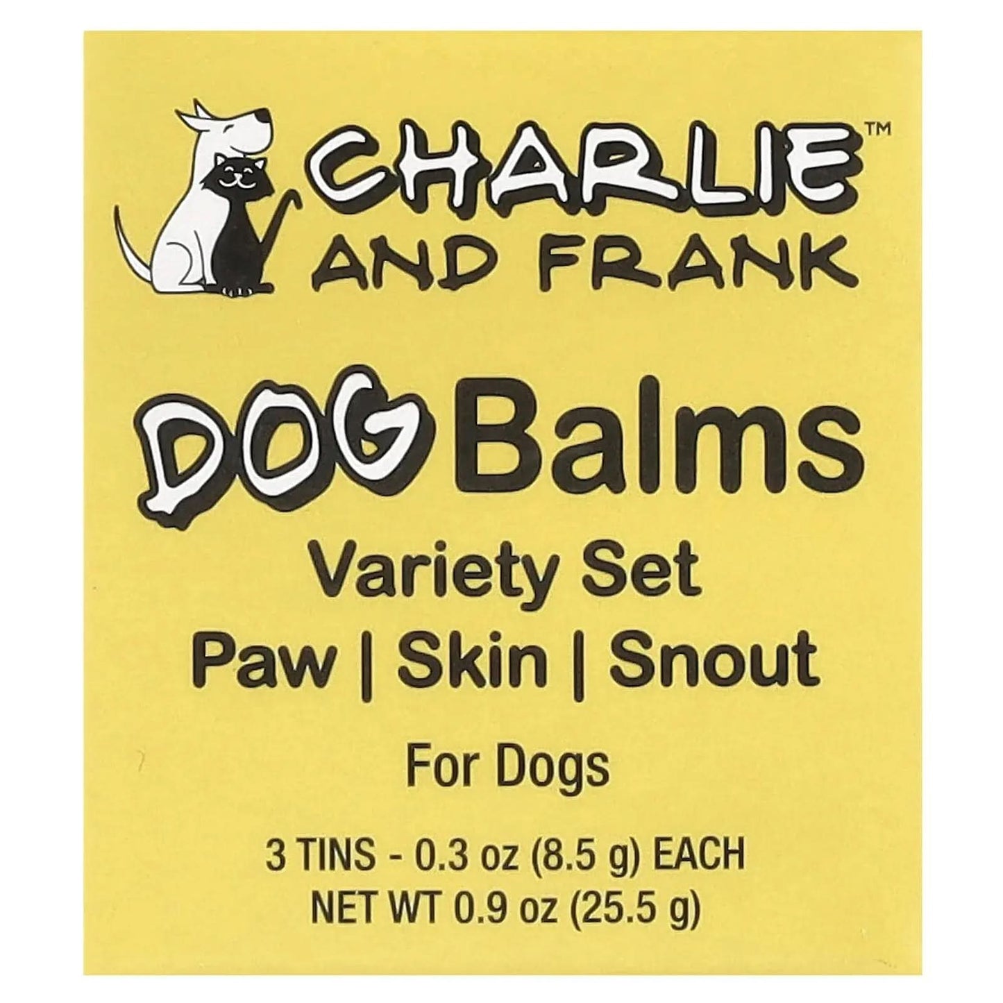 Dog Balm Variety Set: Paw, Skin, Snout, 3 Tins, 0.3 Oz (8.5 G) Each