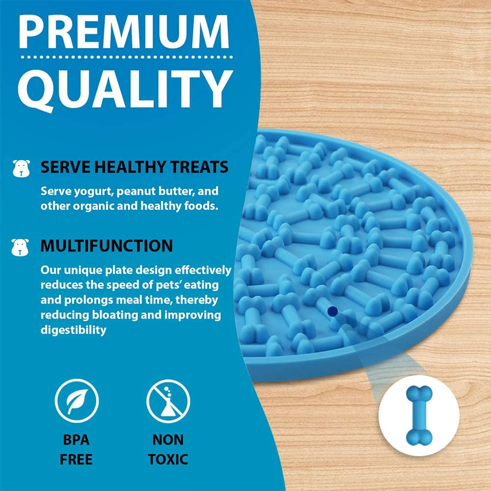 Dog Lick Pad Set - Boredom and Anxiety Relief for Bath Time, 3-Pack Slow Feeder with Strong Suction for Peanut Butter Treats