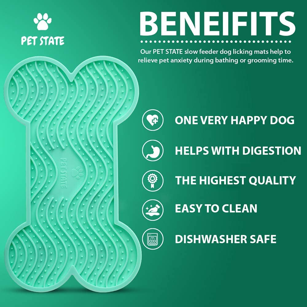 Dog Lick Pad Set - Boredom and Anxiety Relief for Bath Time, 3-Pack Slow Feeder with Strong Suction for Peanut Butter Treats