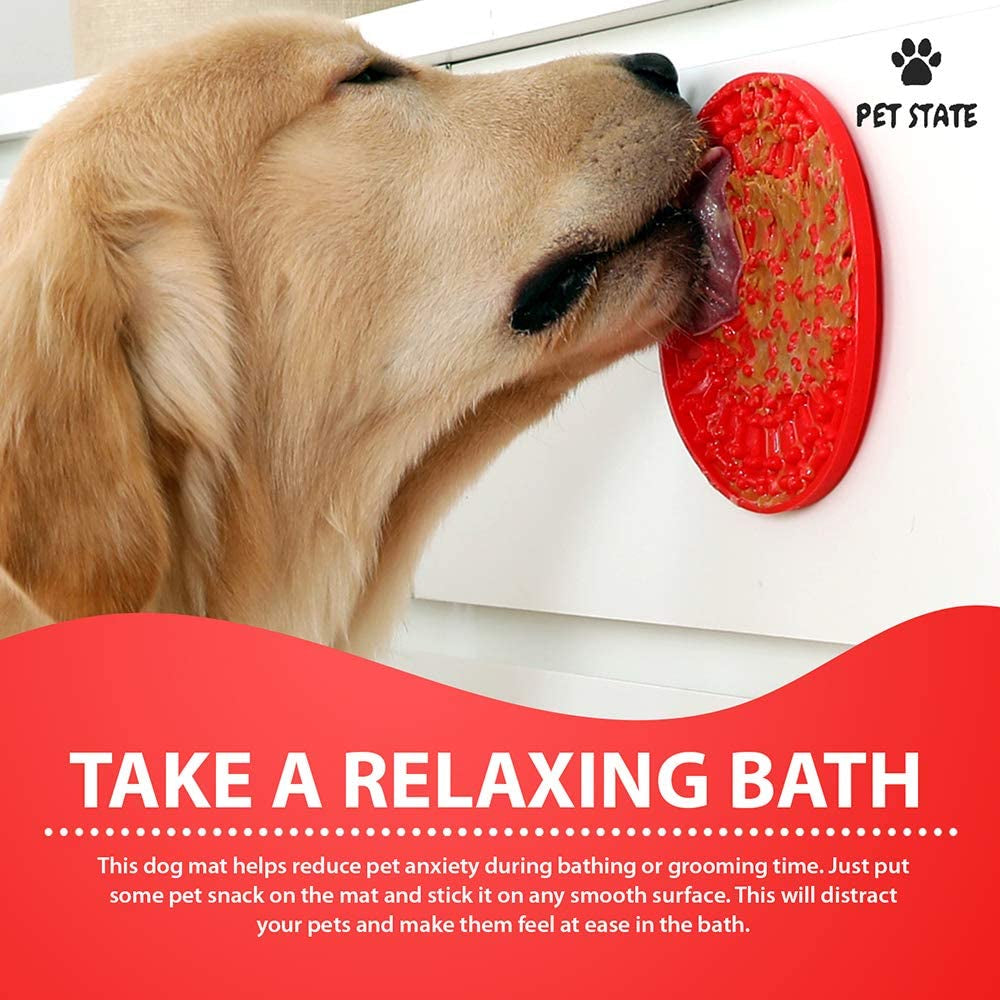 Dog Lick Pad Set - Boredom and Anxiety Relief for Bath Time, 3-Pack Slow Feeder with Strong Suction for Peanut Butter Treats