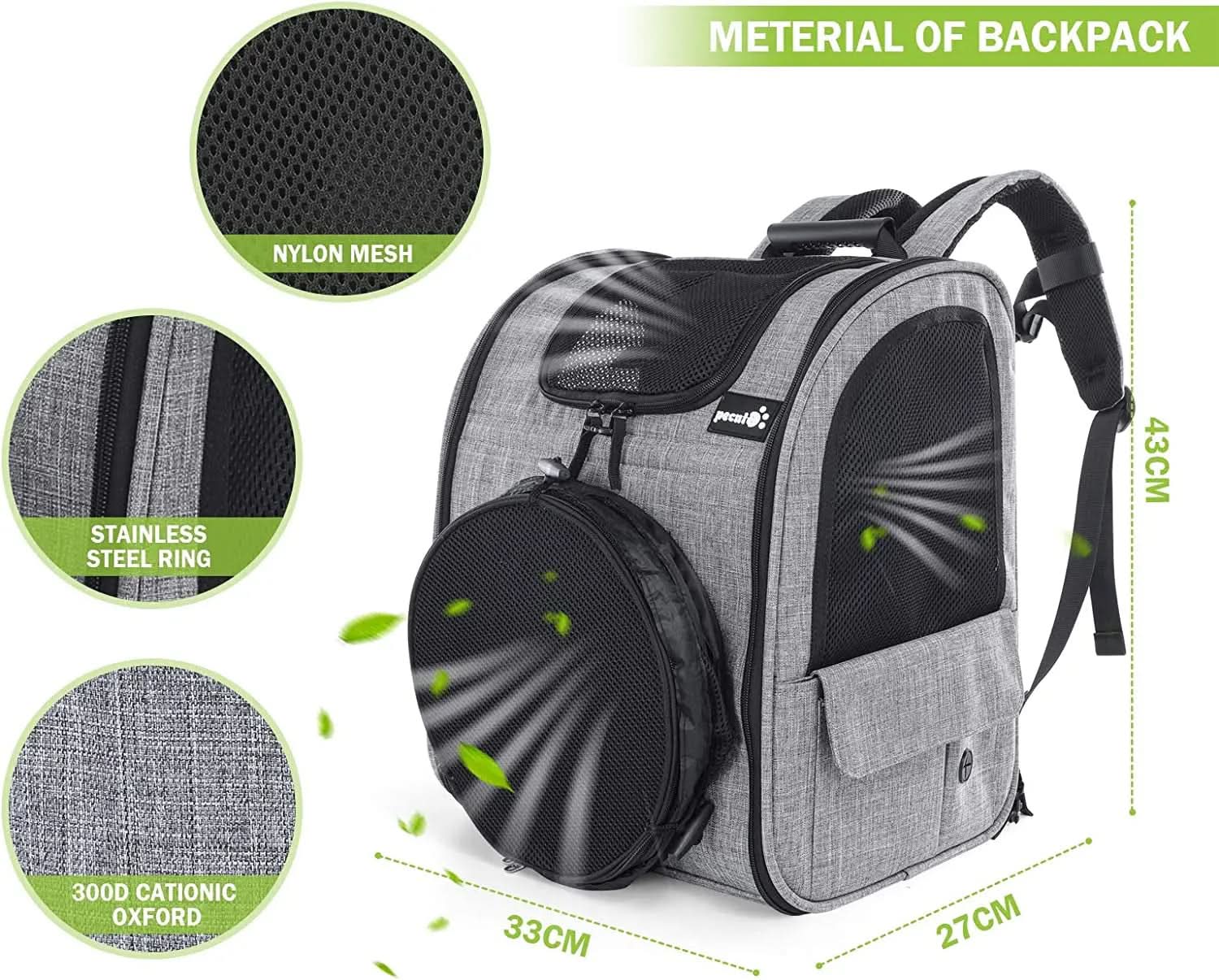 Expandable Pet Carrier Backpack with Tunnel - Breathable Mesh Dog and Cat Backpack for Hiking, Travel, and Outdoor Use, Accommodates Pets up to 18 lbs