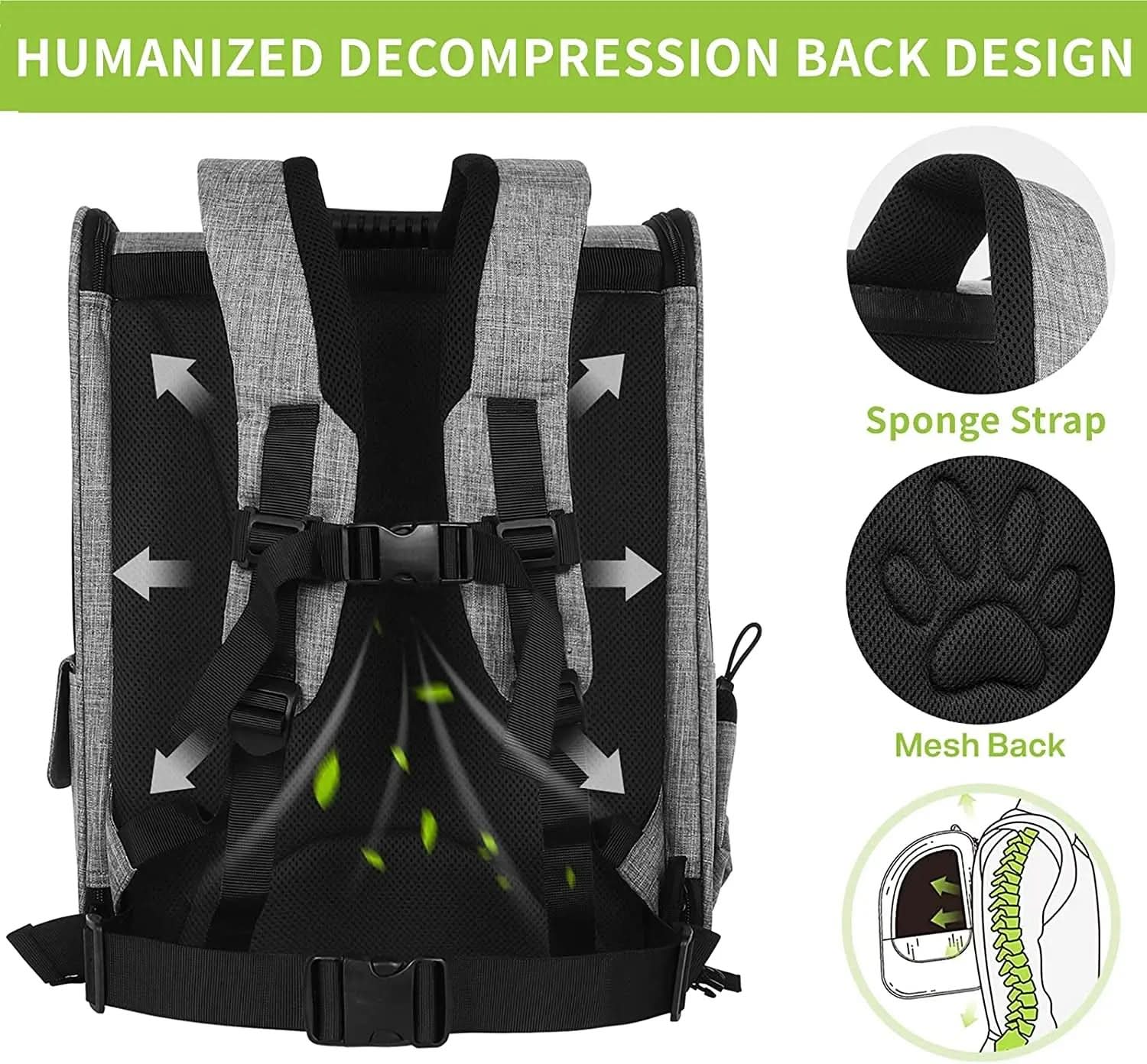 Expandable Pet Carrier Backpack with Tunnel - Breathable Mesh Dog and Cat Backpack for Hiking, Travel, and Outdoor Use, Accommodates Pets up to 18 lbs