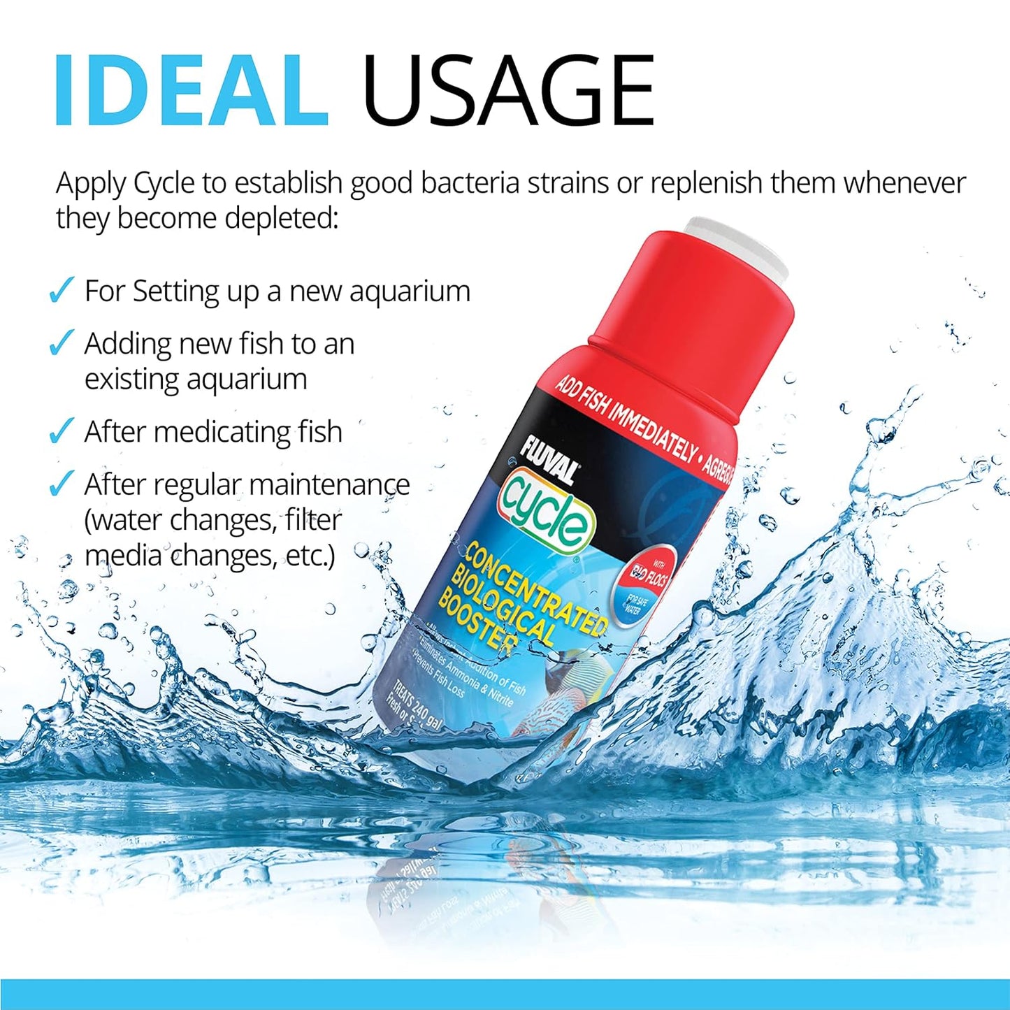 Fluval Cycle Biological Enhancer for Aquariums, 16.9 oz, Model A8351