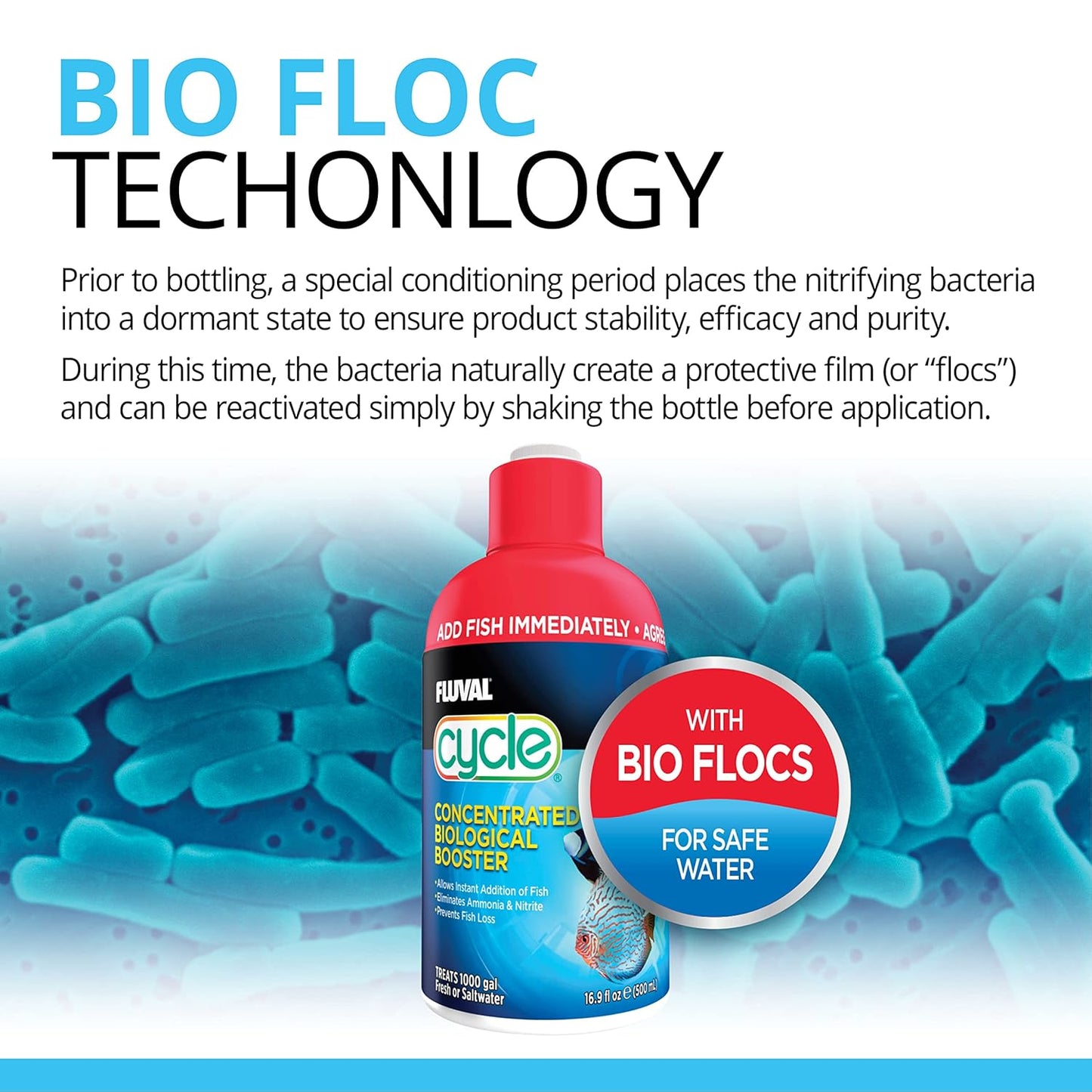 Fluval Cycle Biological Enhancer for Aquariums, 16.9 oz, Model A8351