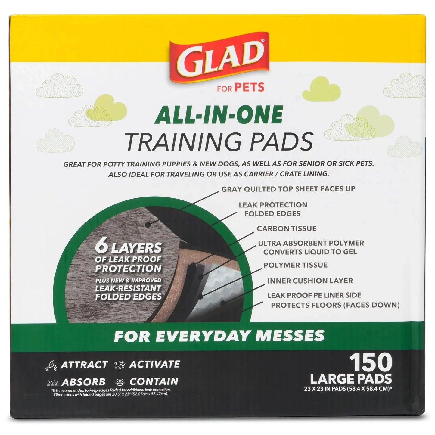 for Pets Charcoal Odor Absorbent Puppy Training Pads, 150 Ct