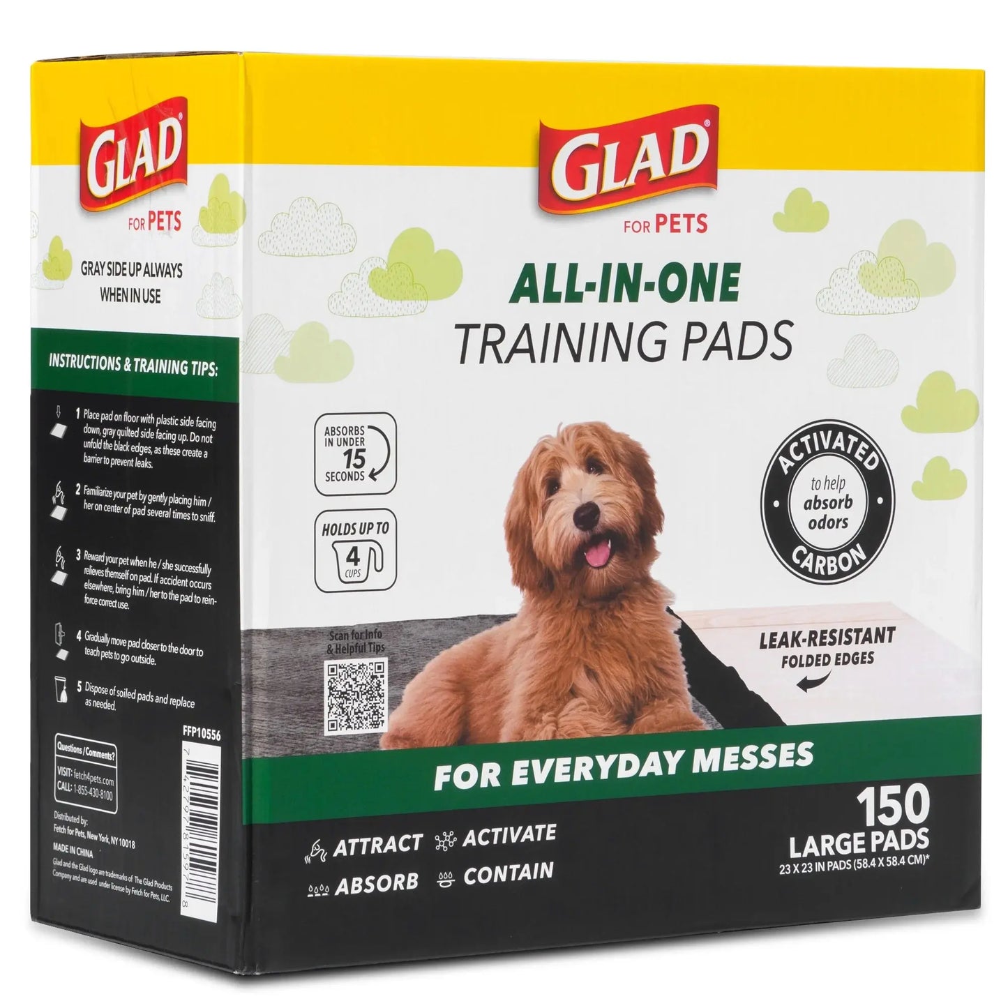 for Pets Charcoal Odor Absorbent Puppy Training Pads, 150 Ct