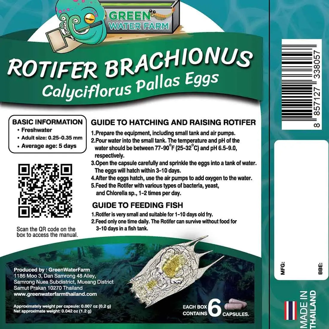 Greenwaterfarm Live Brachionus Calyciflorus Rotifer Eggs - Premium Fish Food for Hatching and Culturing, Ideal for Betta Fish