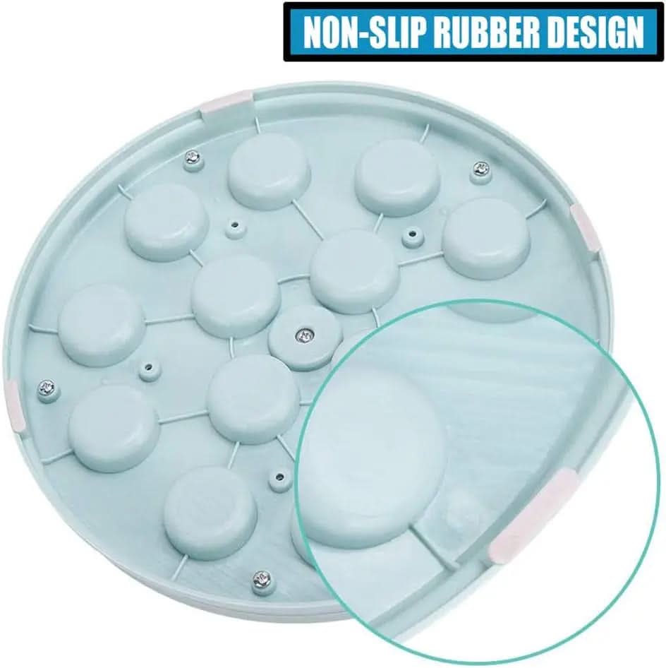 Interactive Dog Puzzle and Flying Turntable Toy Set, Slow Feeder for Enhanced Digestion and Reduced Anxiety in Pets (Blue, Round)
