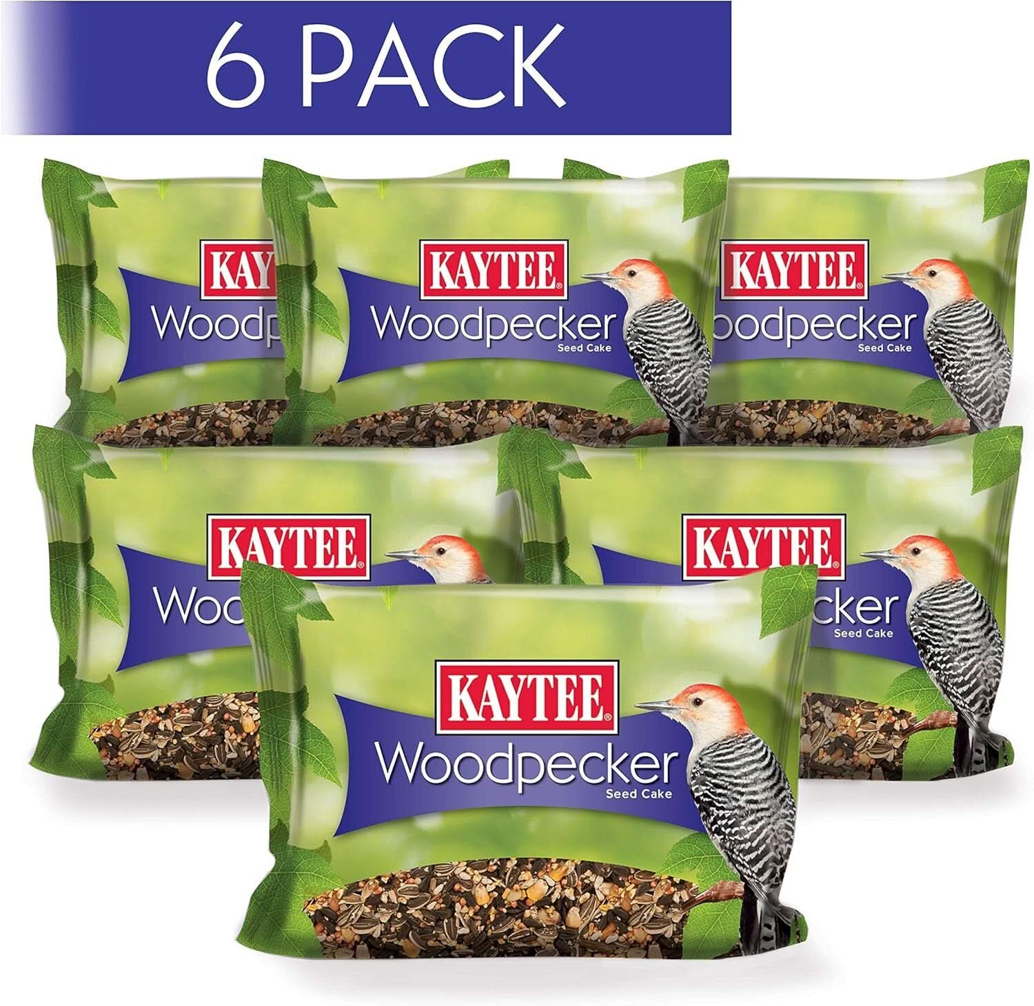 Kaytee Wild Bird Woodpecker Seed Cake, 1.85 Pound, 6 Pack