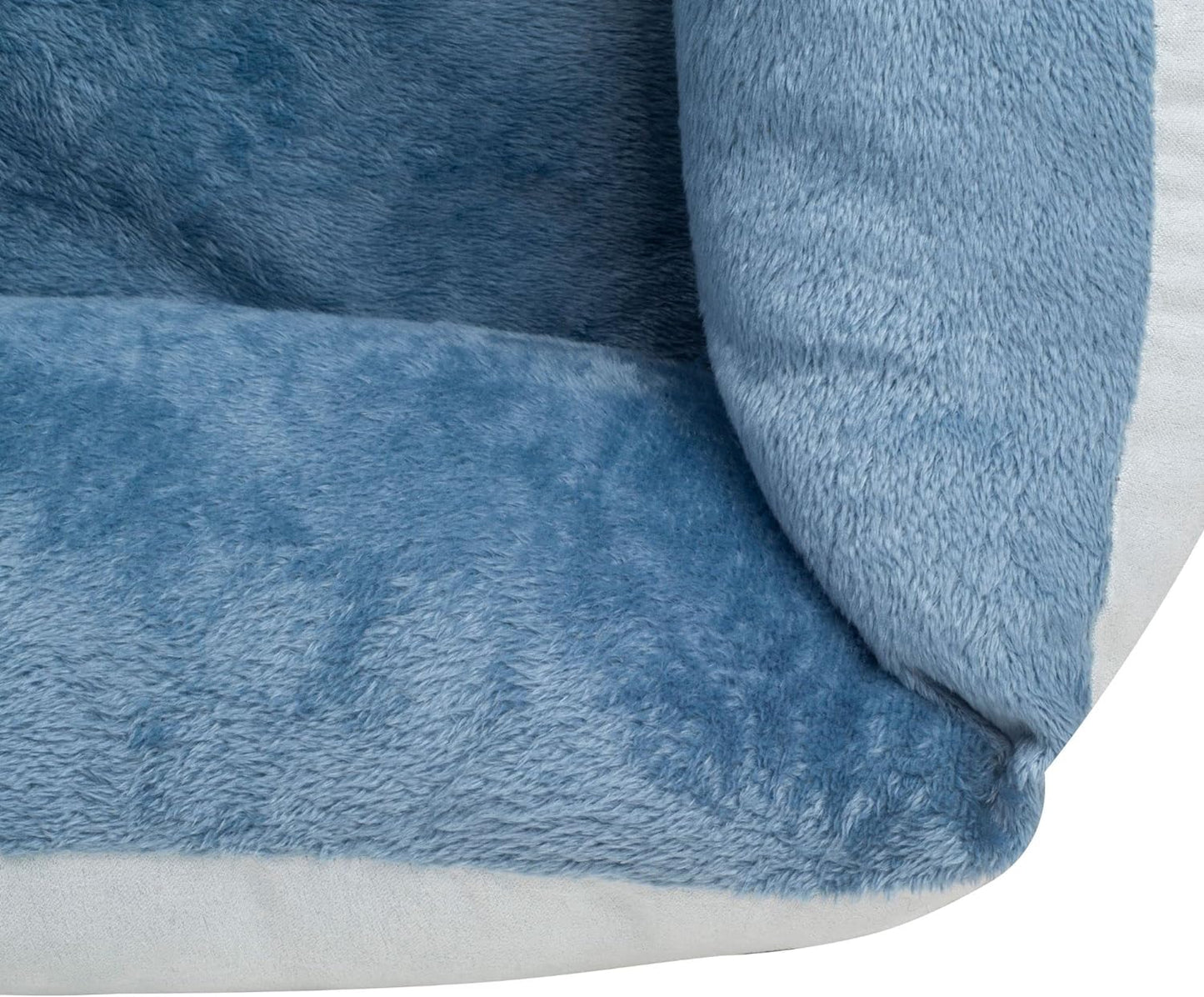 Long Orthopedic Rectangle Bolster Pet Bed, Medium 25x21 Inches, Blue with Orthopedic Insert by