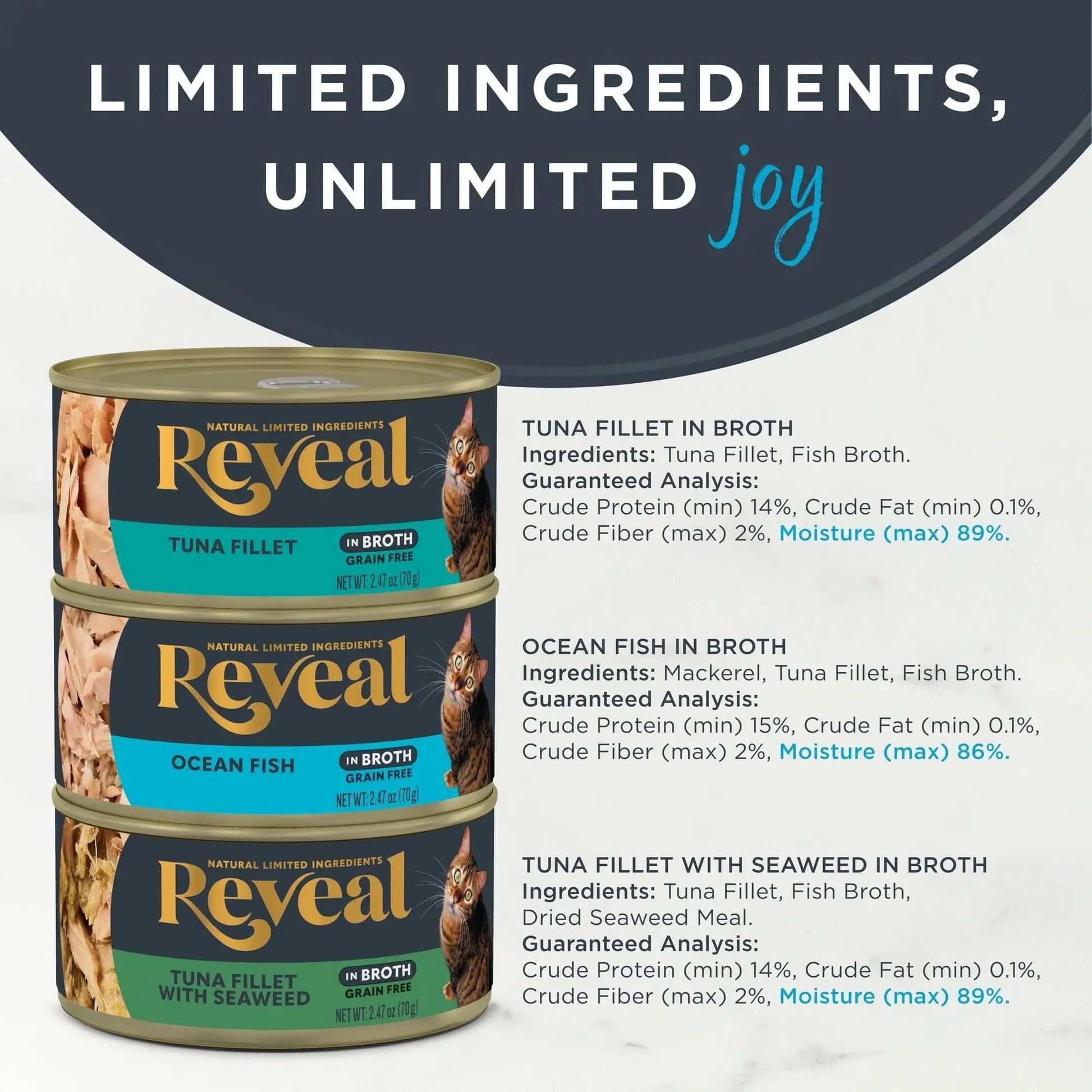 , Natural Wet Cat Food, Fish in Broth Variety Pack, 2.47Oz Can