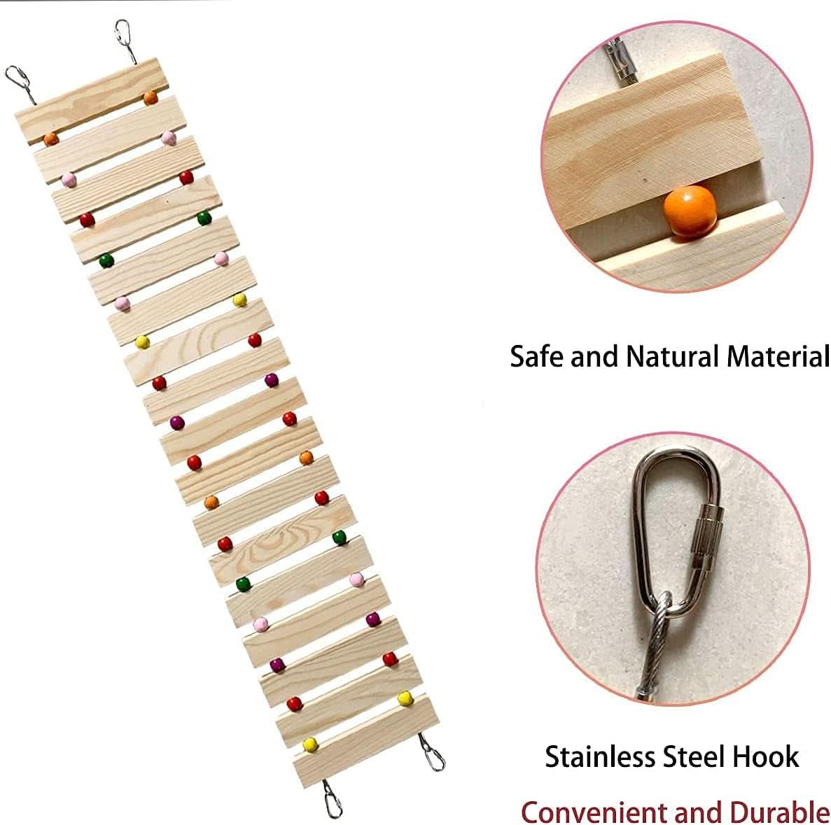 Natural Wood Chicken Coop Accessories: Ladder, Swing, and Perch Stand for Poultry and Roosters