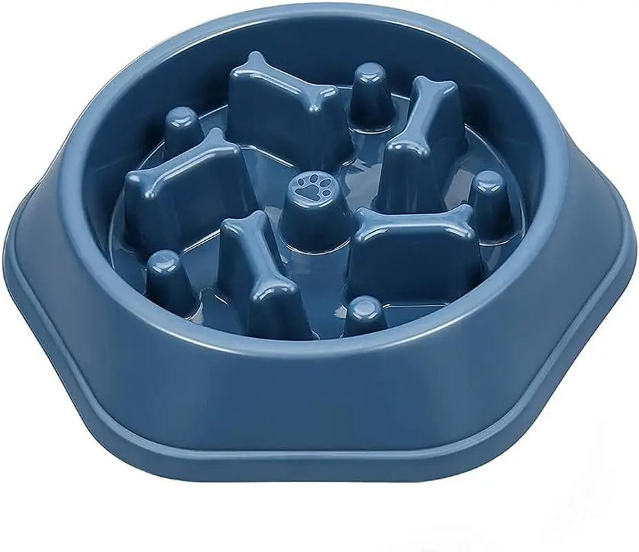 Non-Skid Slow Feeder Bowl for Dogs and Cats, Durable Design to Prevent Choking, Ideal for Medium and Small Pets, Blue