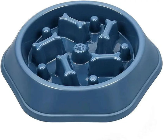 Non-Skid Slow Feeder Bowl for Dogs and Cats, Durable Design to Prevent Choking, Ideal for Medium and Small Pets, Blue