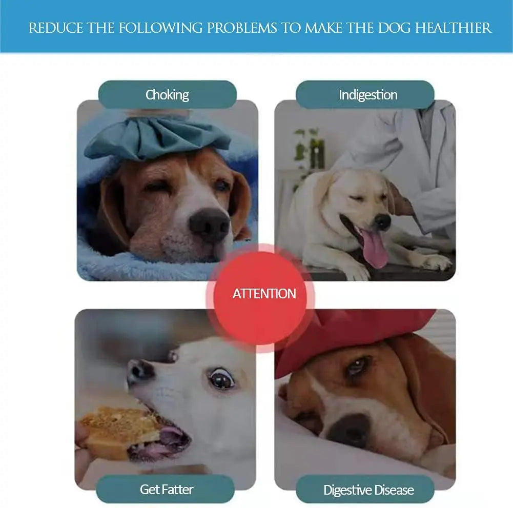 Non-Skid Slow Feeder Bowl for Dogs and Cats, Durable Design to Prevent Choking, Ideal for Medium and Small Pets, Blue