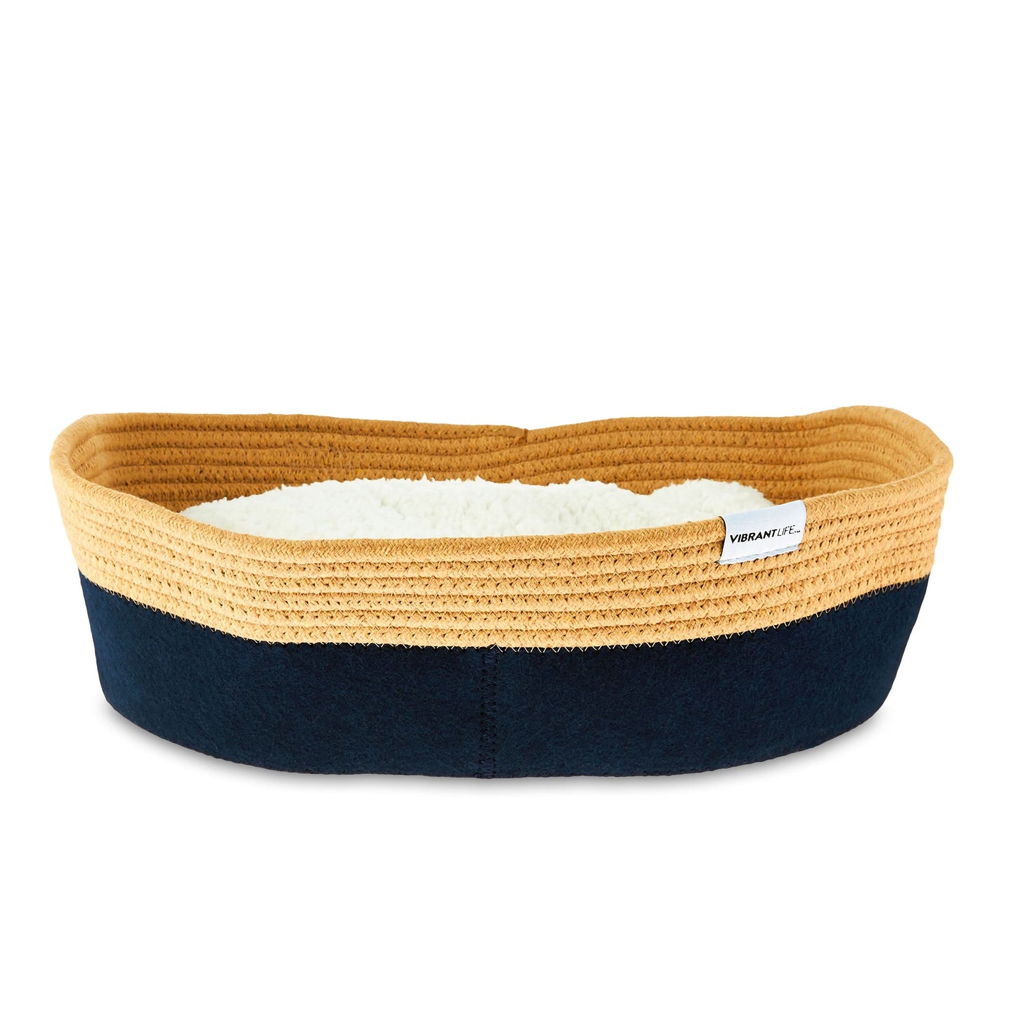 Oval Woven Felt Rope Cat Bed, with Catnip, Multicolored, 19"