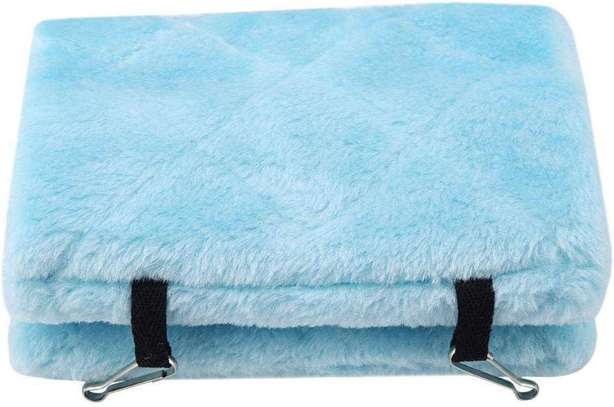 Peony Parrot Hammock - Plush Hanging Cage Tent for Birds, Winter Warm Bed and Toy Pouch (M-Blue)
