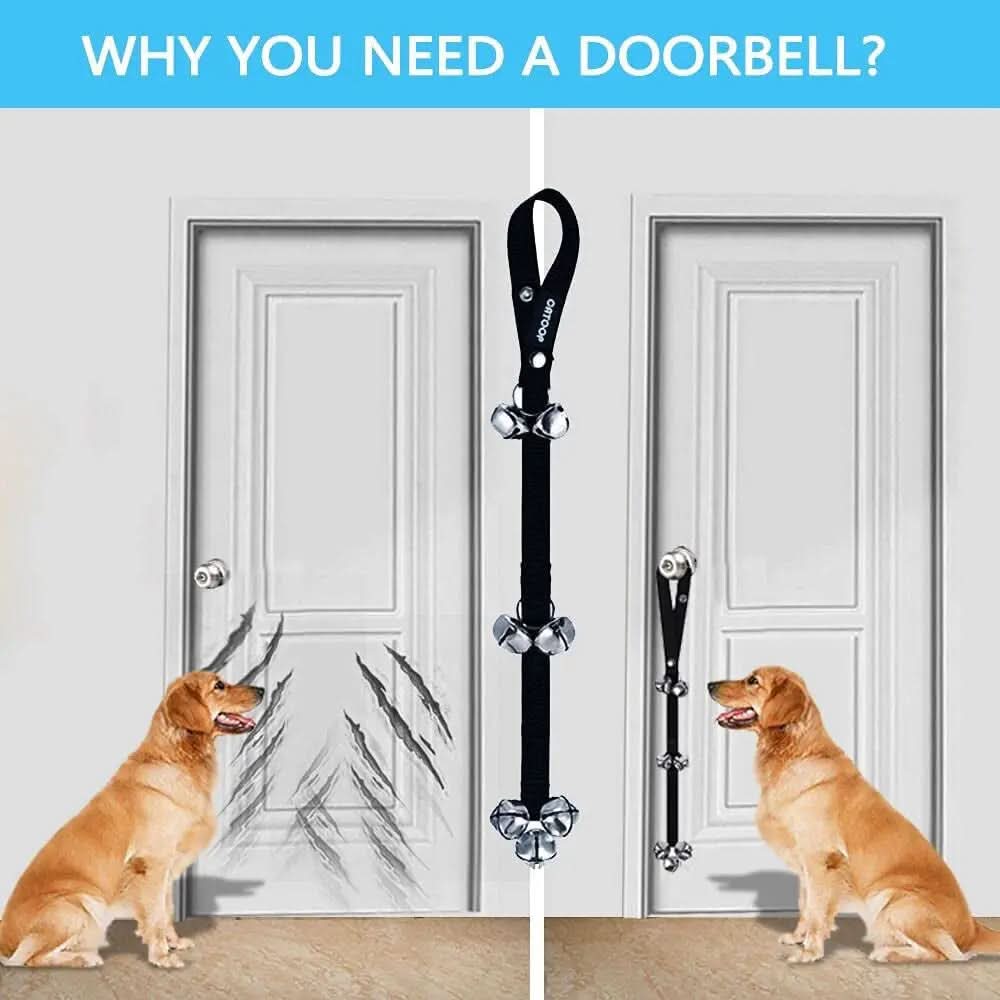 Premium Adjustable Dog Doorbell for Effective Potty Training - Set of 7 Extra Loud Bells for Big Dogs