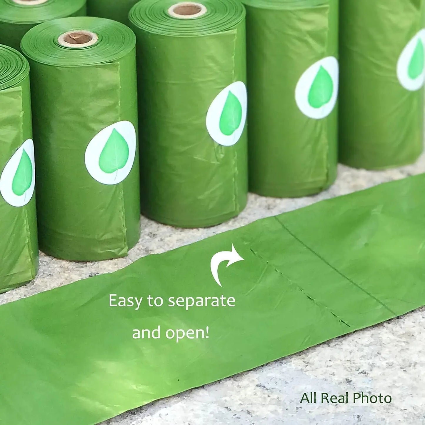 Premium Extra Thick Dog Waste Bags, Leak-Proof Design, 9 x 13 Inches, 15 Bags per Roll, 24 Rolls (360 Bags Total), Navy Green
