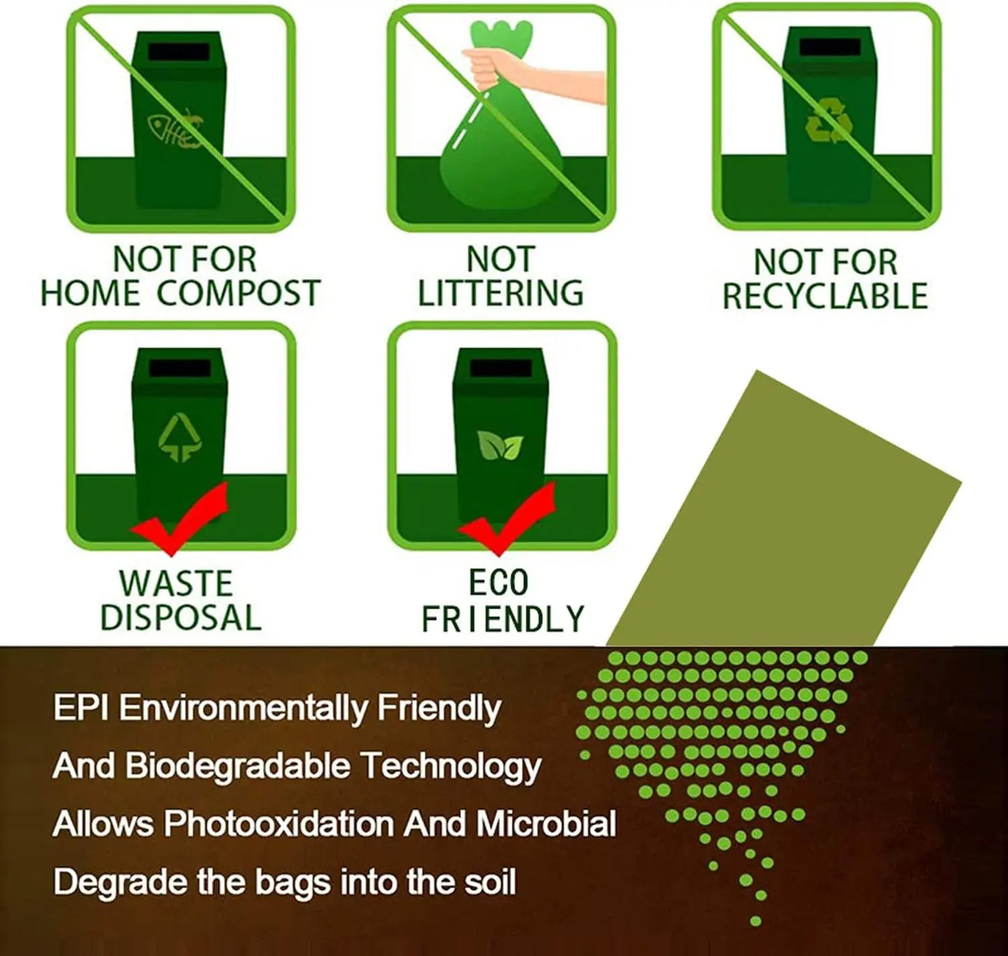 Premium Extra Thick Dog Waste Bags, Leak-Proof Design, 9 x 13 Inches, 15 Bags per Roll, 24 Rolls (360 Bags Total), Navy Green