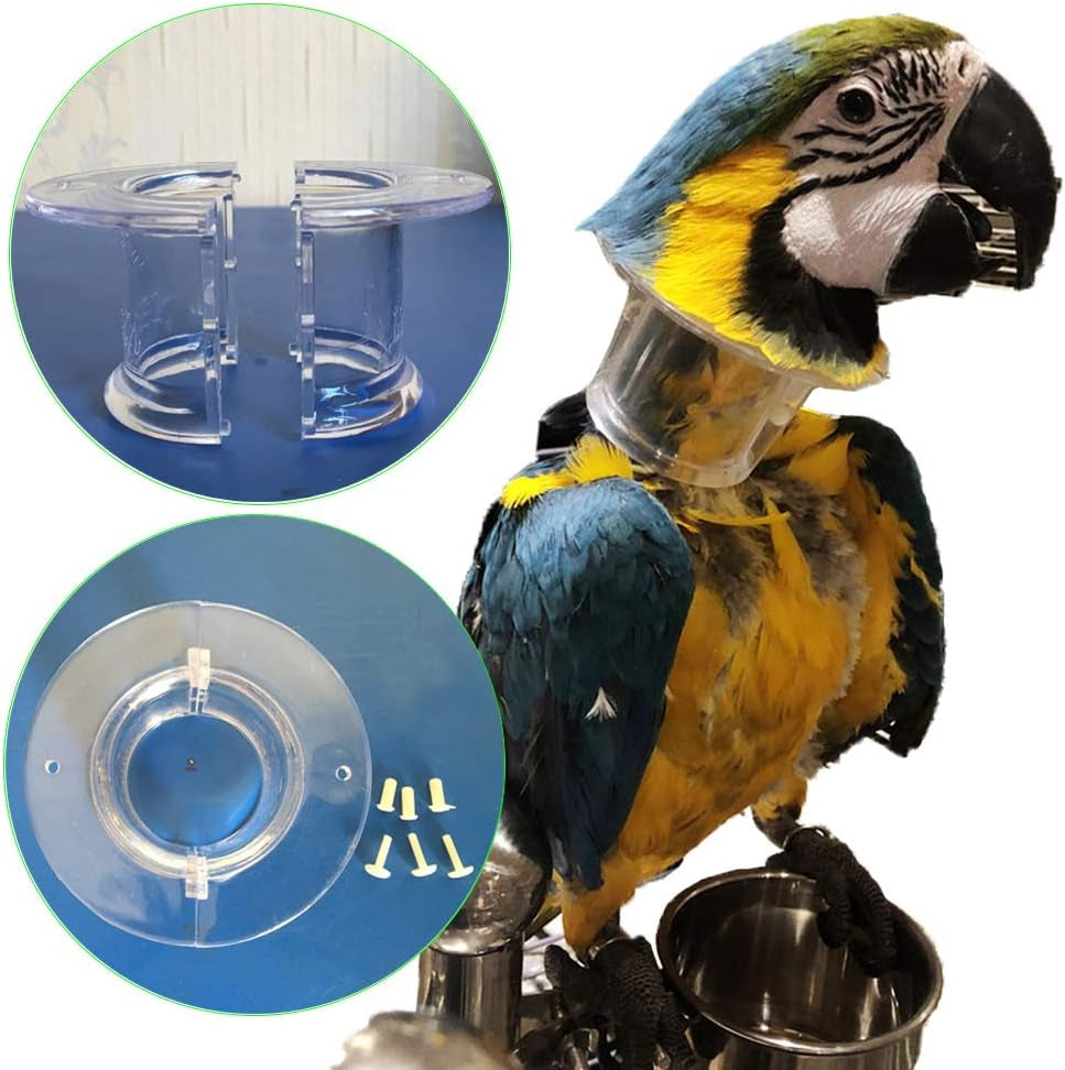 Protective Recovery Collar for Parrots - Anti-Bite and Feather Lick Wound Healing Neck Cover for Macaws, African Budgies, Parakeets, Agapornis, and Cockatiels