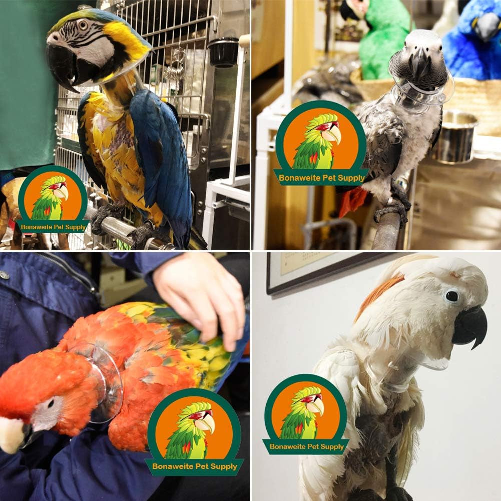 Protective Recovery Collar for Parrots - Anti-Bite and Feather Lick Wound Healing Neck Cover for Macaws, African Budgies, Parakeets, Agapornis, and Cockatiels