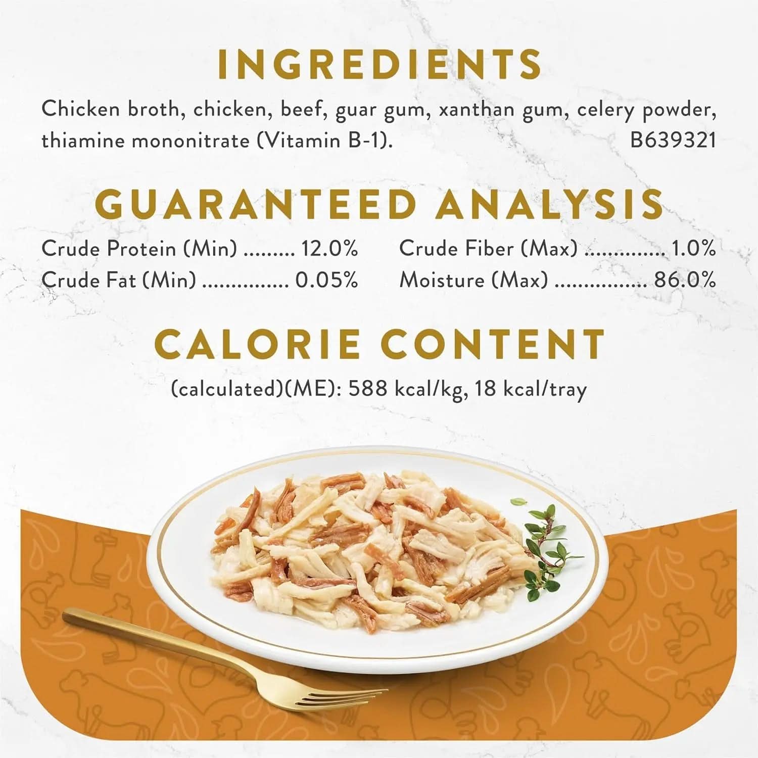 Purina  Grain-Free Cat Food Topper Appetizer with White Meat Chicken and Shredded Beef - Pack of 10 (1.1 oz. Trays)