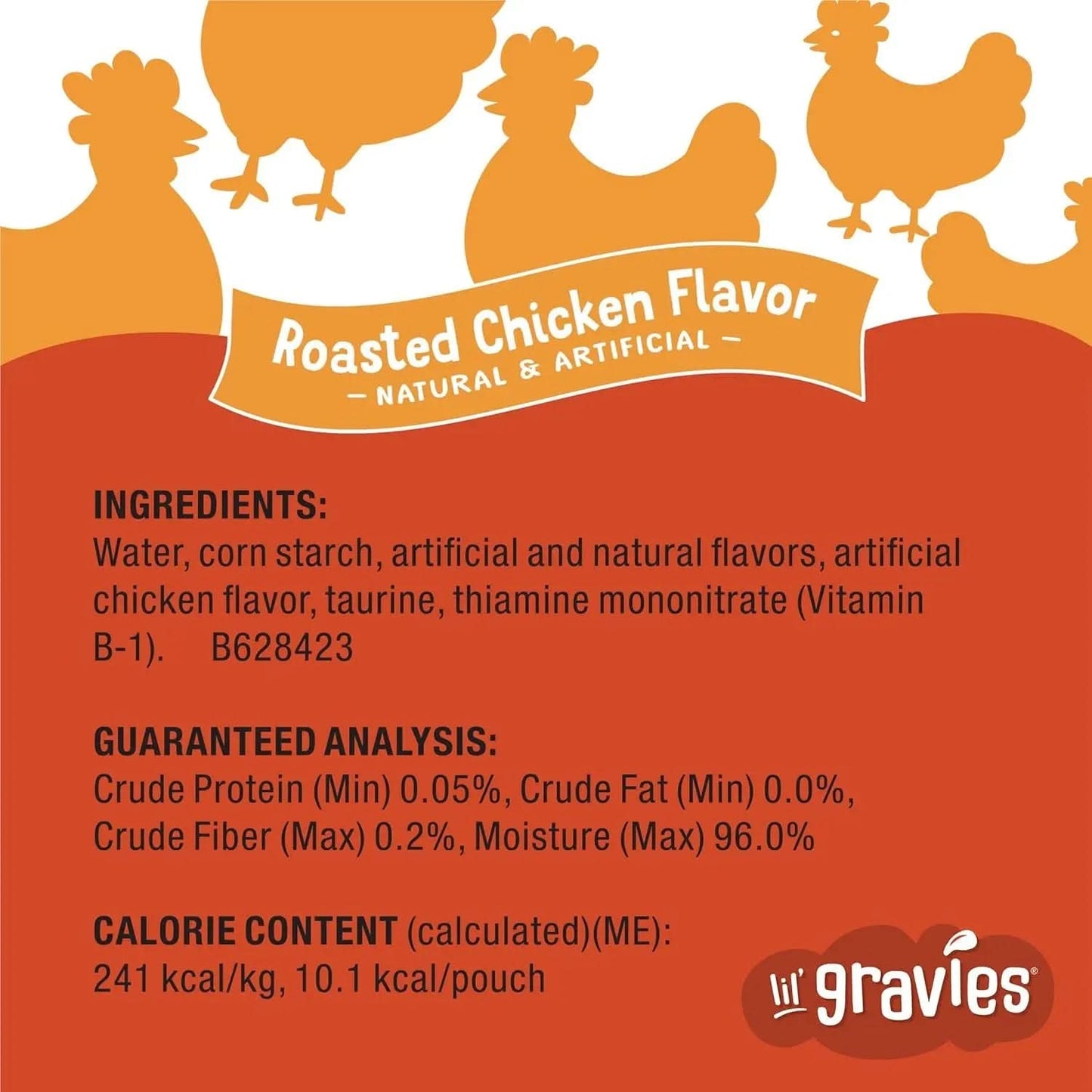 Purina  Lil' Gravies Roasted Chicken Flavor Lickable Cat Treats - Pack of 16 Pouches (1.55 Oz. Each)