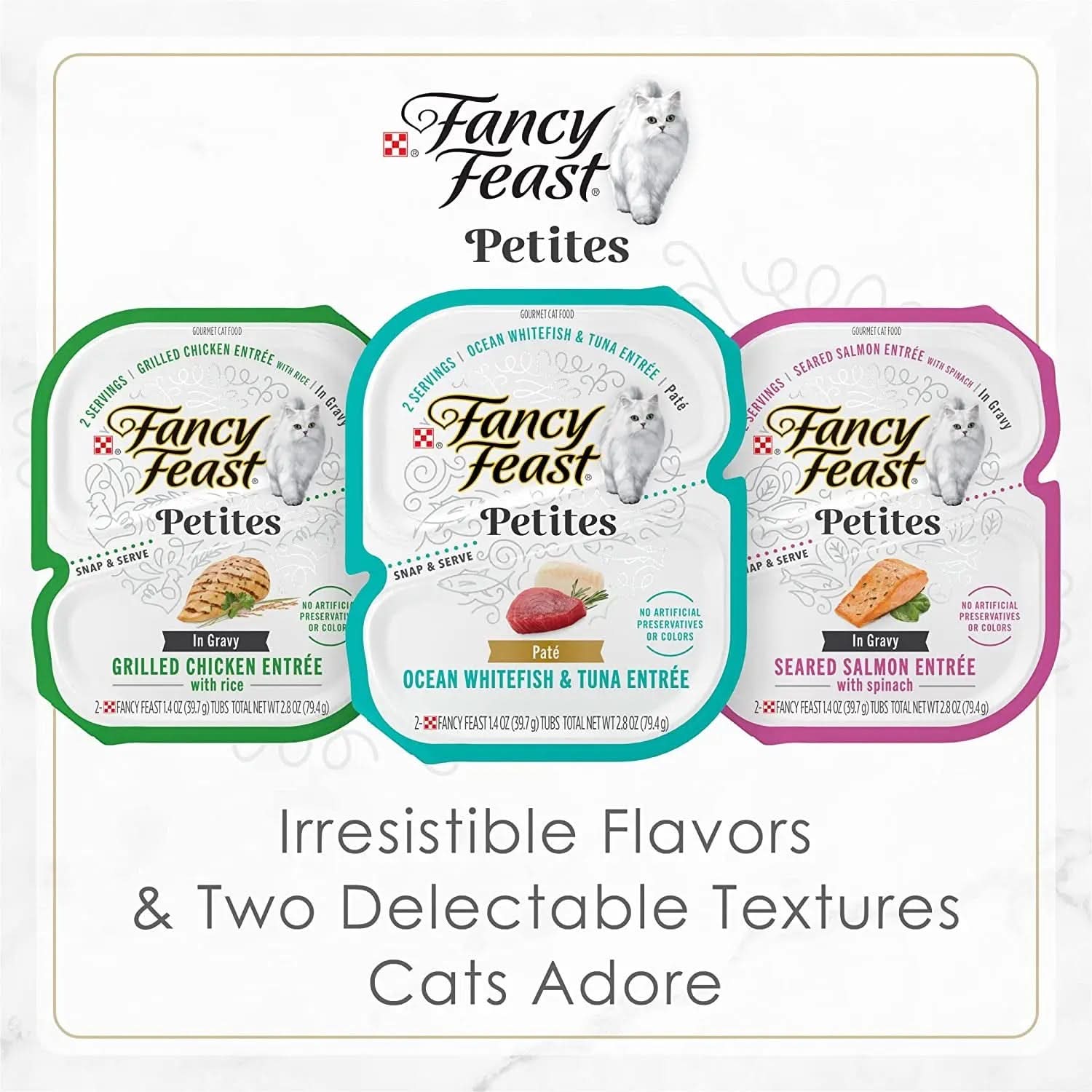 Purina  Petites Gourmet Wet Cat Food Pâté Tender Beef Entrée - Pack of 12 Tubs (2.8 Oz. Each)