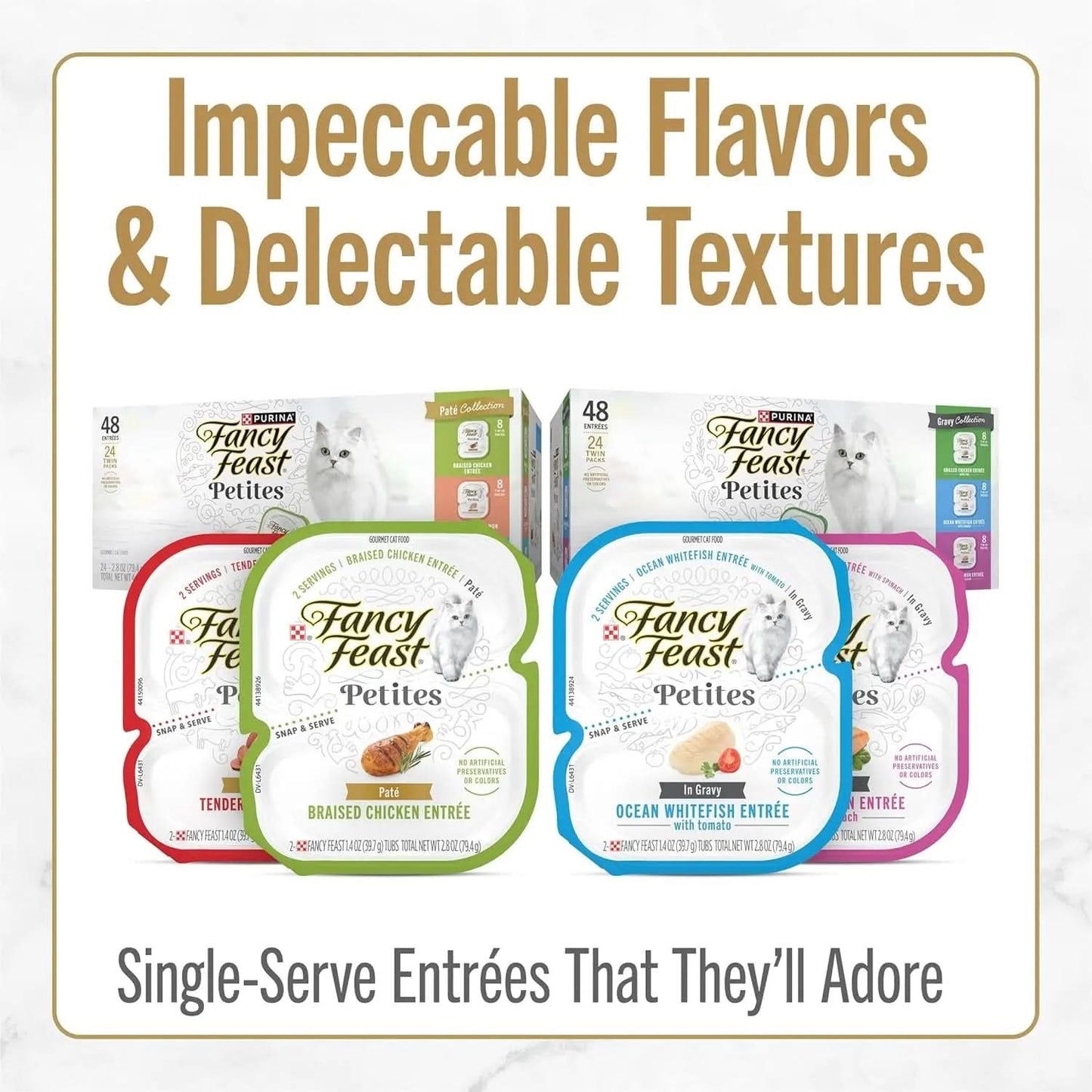 Purina  Petites Gourmet Wet Cat Food Pâté Tender Beef Entrée - Pack of 12 Tubs (2.8 Oz. Each)
