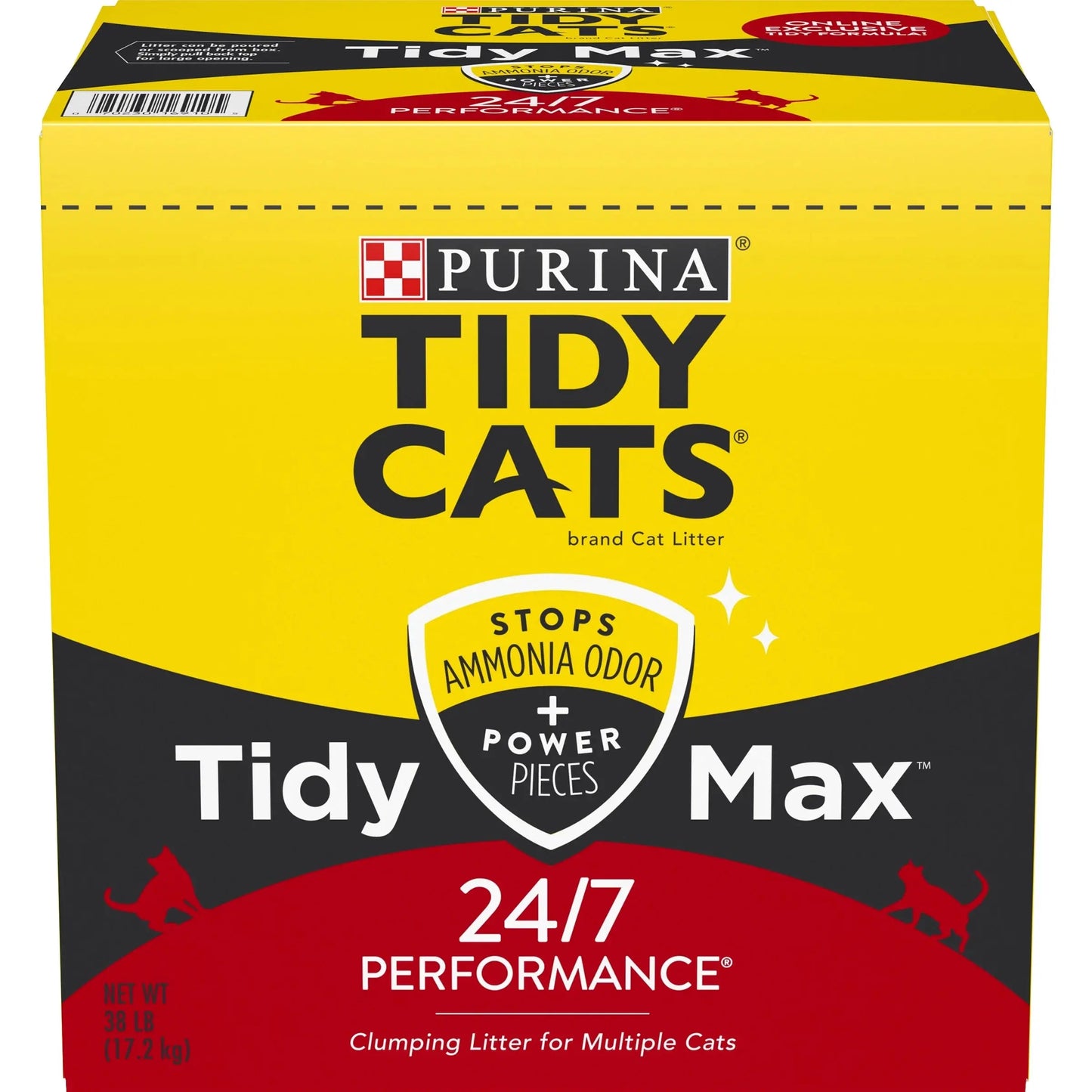 Purina Tidy Cats Clumping Cat Litter, Odor Control 24/7, 38 Lb. Box