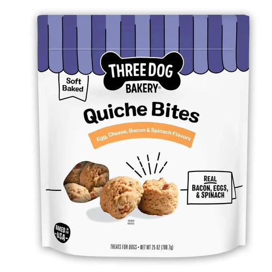 Quiche Bites, Egg, Bacon, Cheese and Spinach Flavored Soft Baked Dog Treats, 25 Oz.