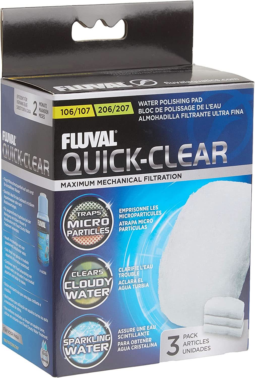 Quick-Clear Water Polishing Pads - Mechanical Filter Media for Aquariums, 3-Pack, Model A242