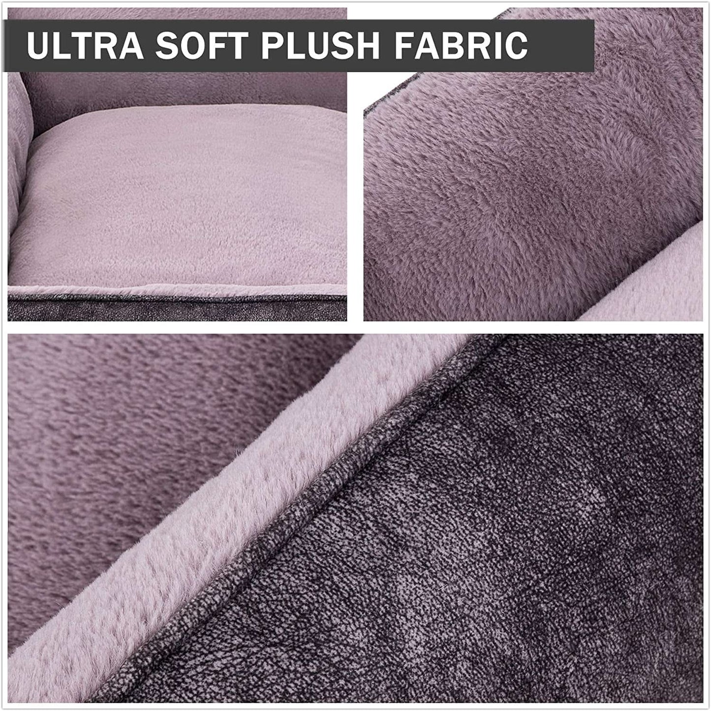 Rectangular Washable Dog Bed - Comfortable and Durable Square Design for Medium to Large Dogs (30 Inch, Black)