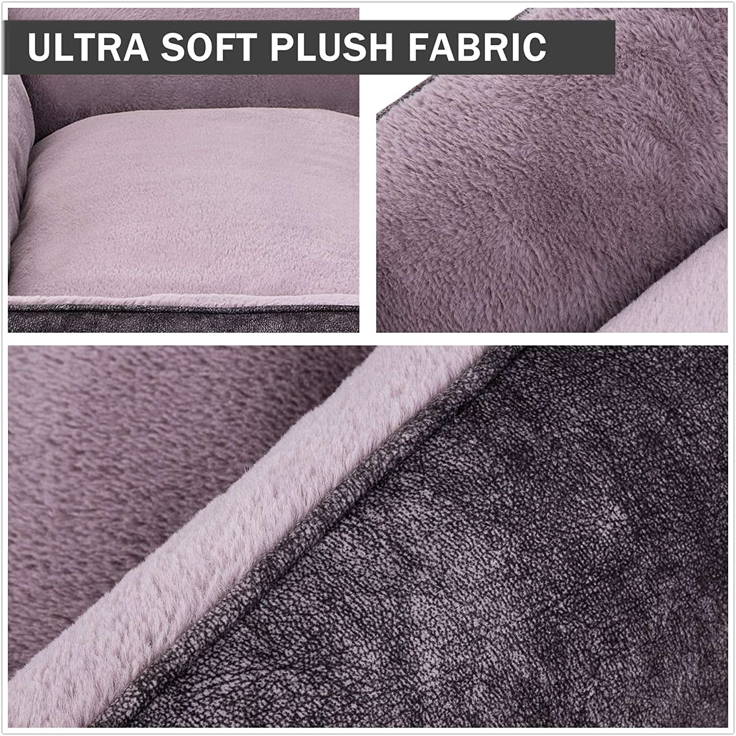 Rectangular Washable Dog Bed - Comfortable and Durable Square Design for Medium to Large Dogs (30 Inch, Black)